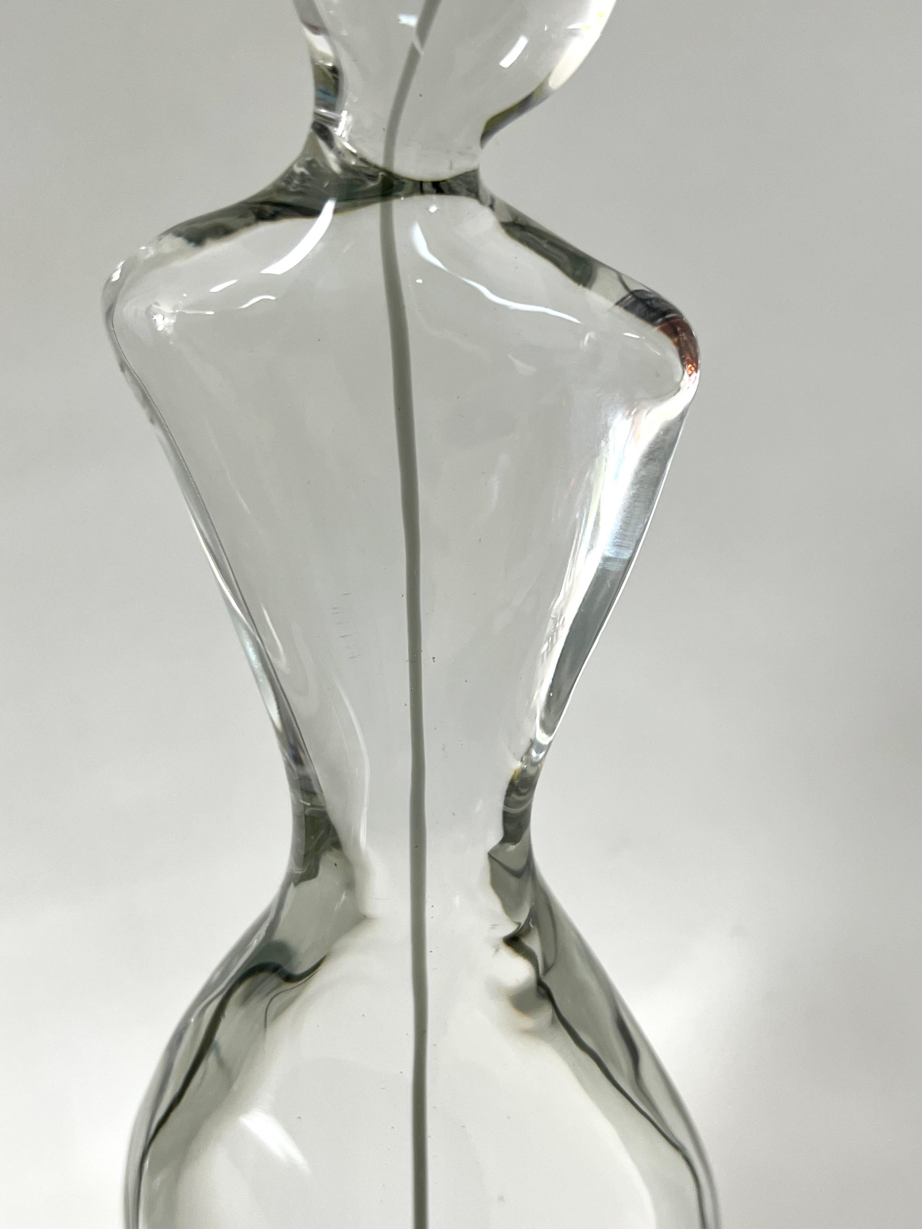 Late 20th Century Antonio da Ros Abstract Nude Art Glass Murano Sculpture For Sale
