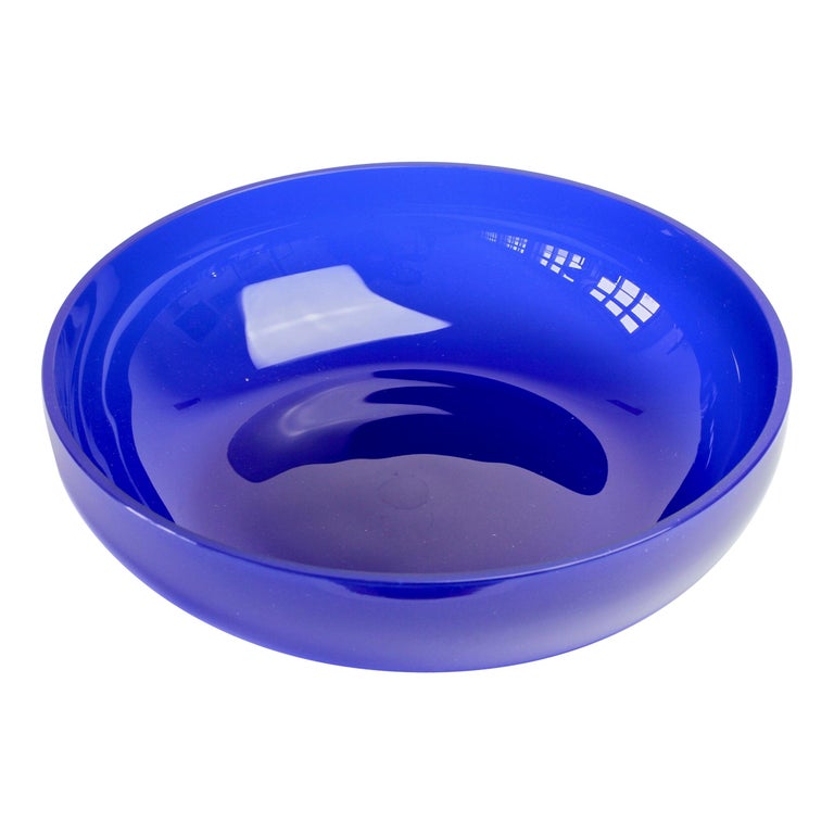 Antonio da Ros (attr.) for Cenedese Large Cobalt Blue Colored Murano Glass Bowl For Sale