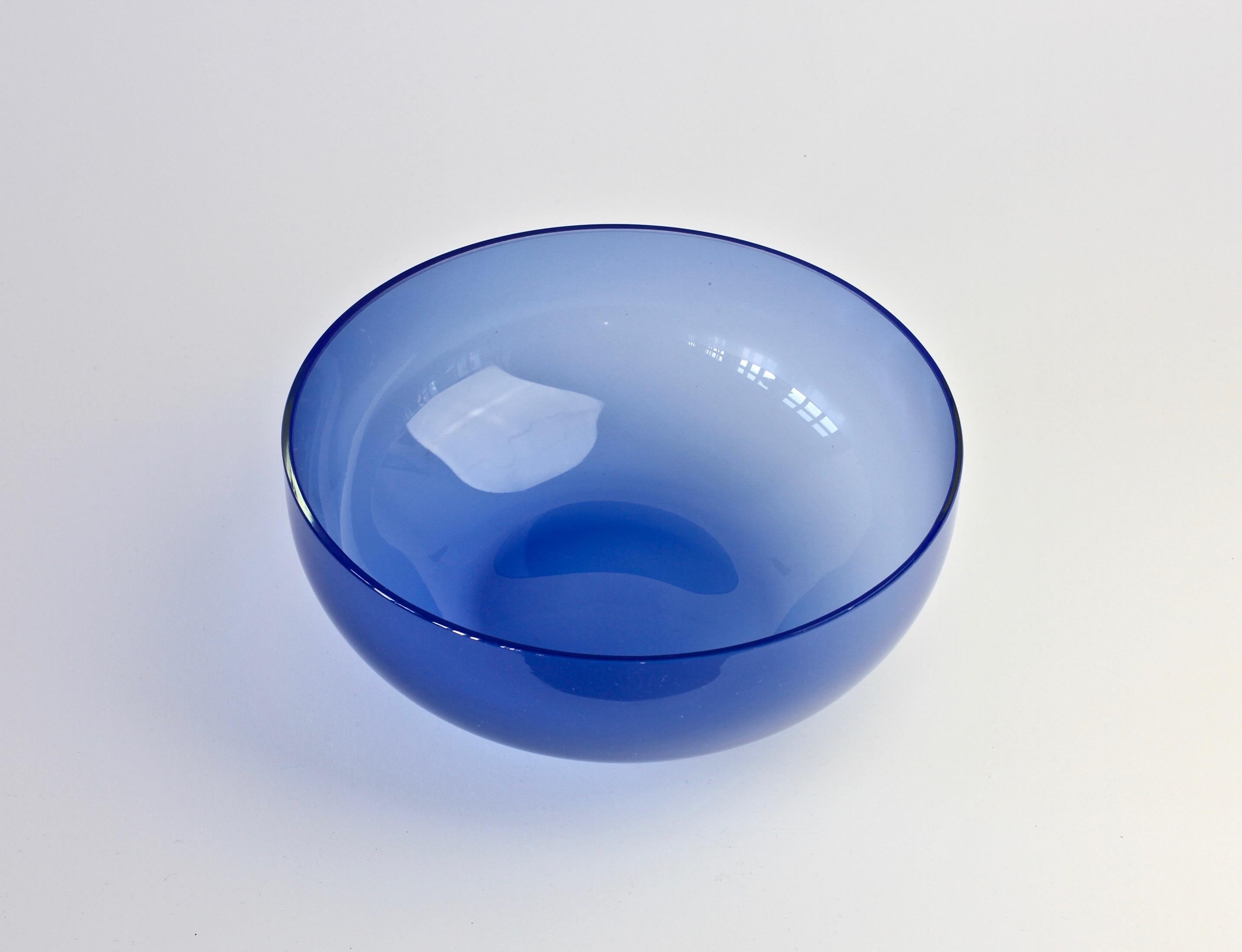 Antonio da Ros 'Attributed' for Cenedese Opaline Blue Colored Murano Glass Bowl For Sale 1