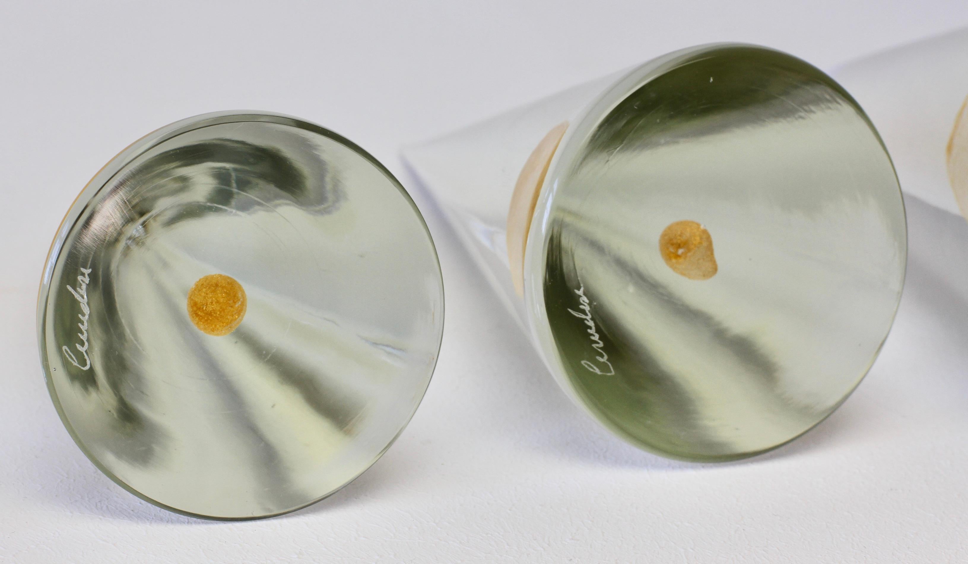 Antonio Da Ros 'Attr.' for Cenedese Set of Four Clear Glass & Gold Paperweights 9