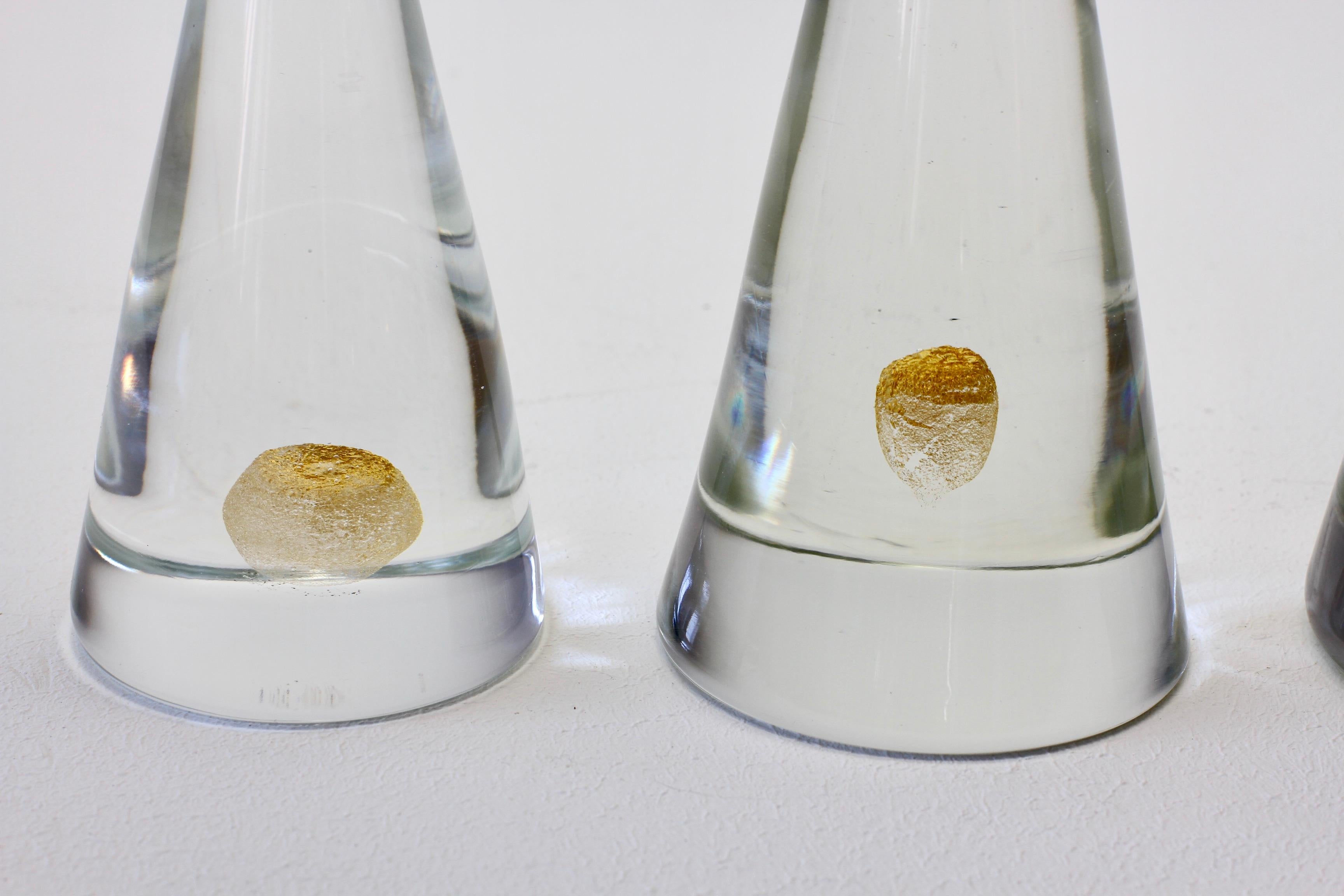 Antonio Da Ros 'Attr.' for Cenedese Set of Four Clear Glass & Gold Paperweights 10