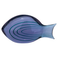 Antonio Da Ros Cenedese Alexandrite Murano glass fish sculpture circa 1960's 