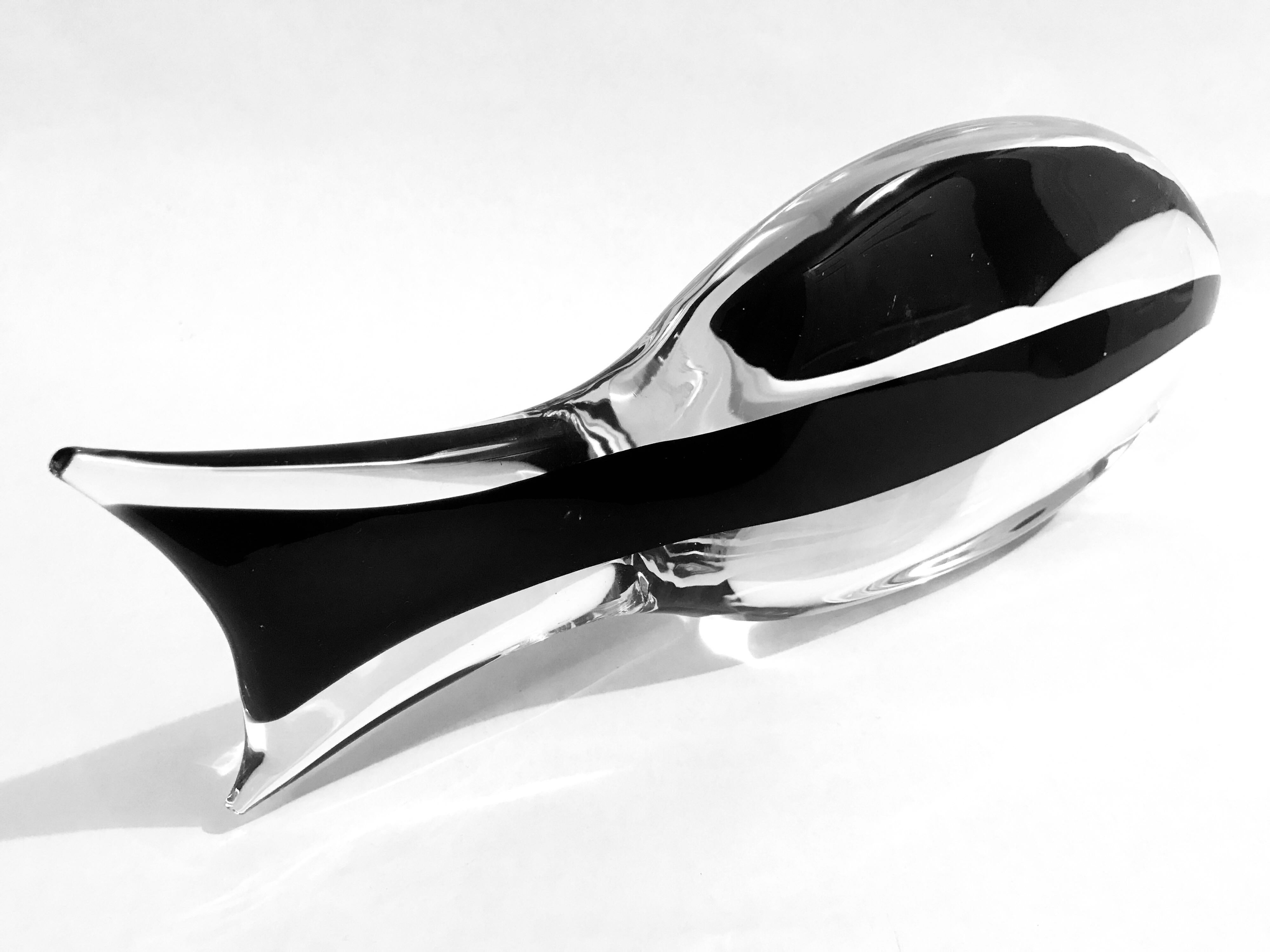 Poisson en verre d'art de Murano Antonio da Ros Cenedese:: Italie:: années 1980 5