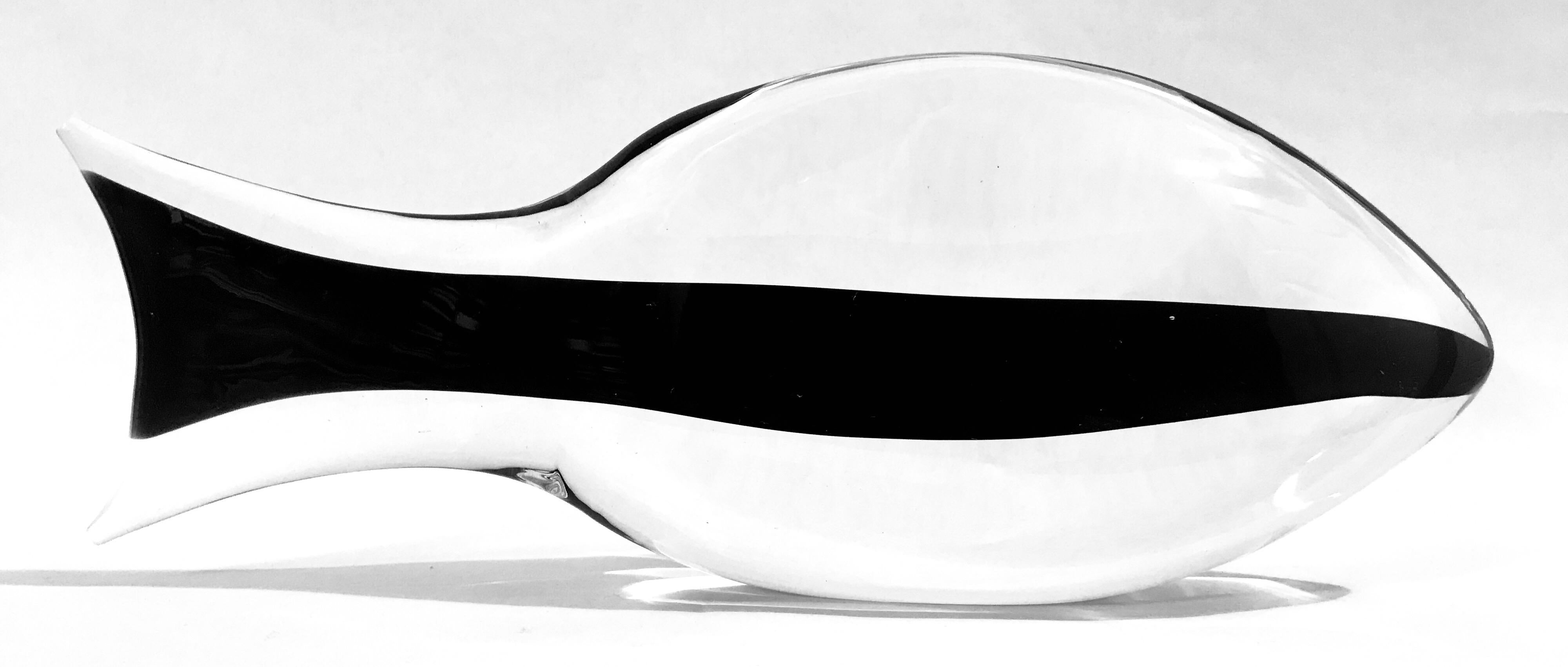 Poisson en verre d'art de Murano Antonio da Ros Cenedese:: Italie:: années 1980 6