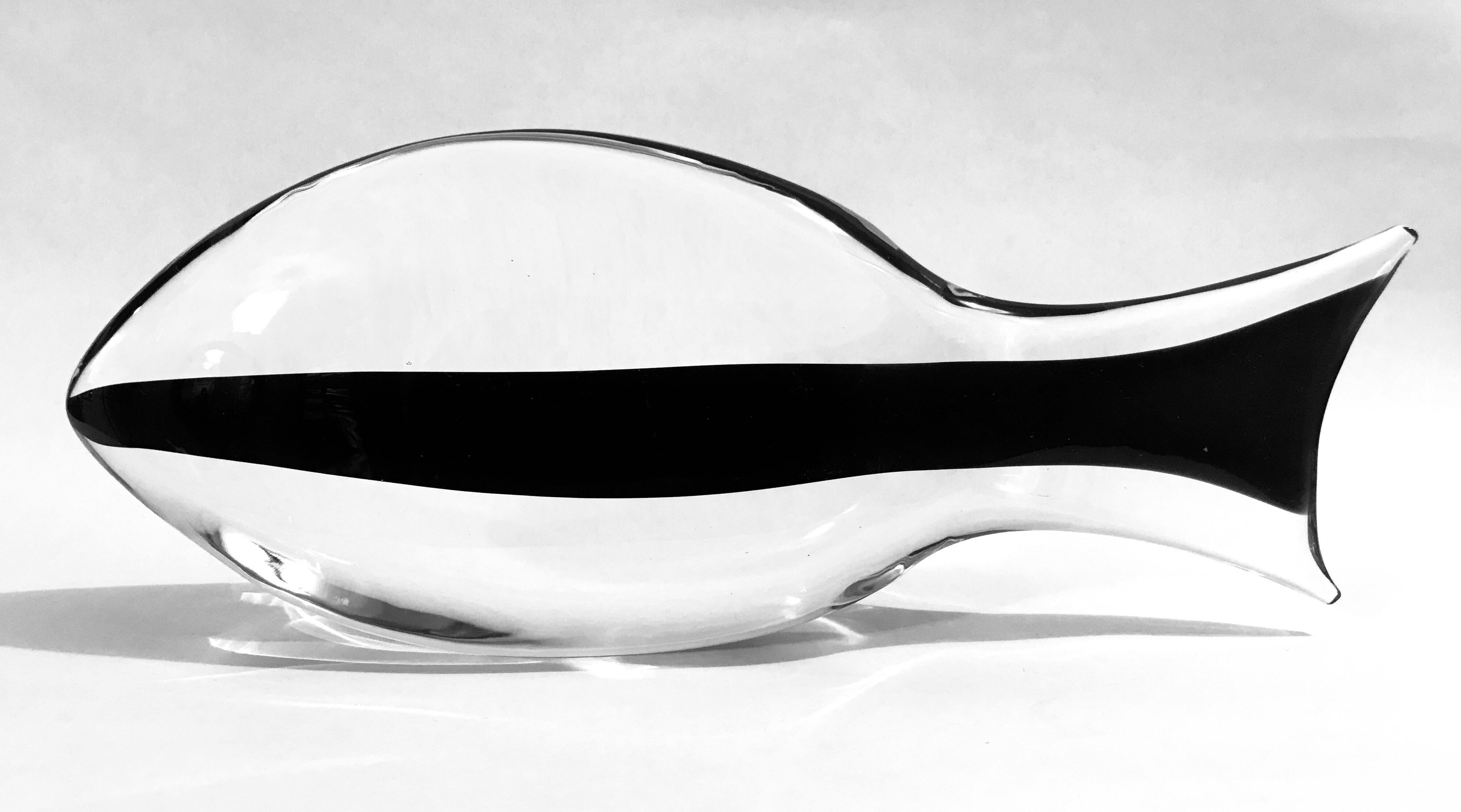 Poisson en verre d'art de Murano Antonio da Ros Cenedese:: Italie:: années 1980 1