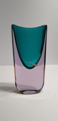 Antonio da Ros Cenedese Murano Sommerso Vase Art Glass Alexandrite Green Violet
