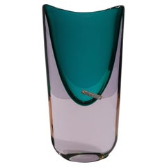 Antonio da Ros Cenedese Murano Sommerso Vase Art Glass Alexandrite Green Violet