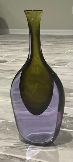 Antonio Da Ros Cenedese Signed and Dated Murano Glass Sommerso Vase