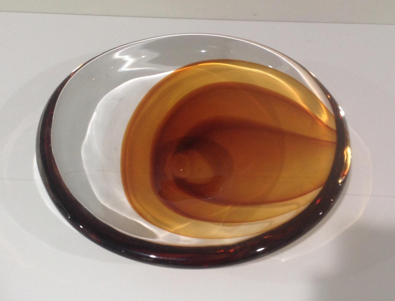 Mid-Century Modern Antonio da Ros for Cenedese Fine Layered Murano Glass Bowl For Sale