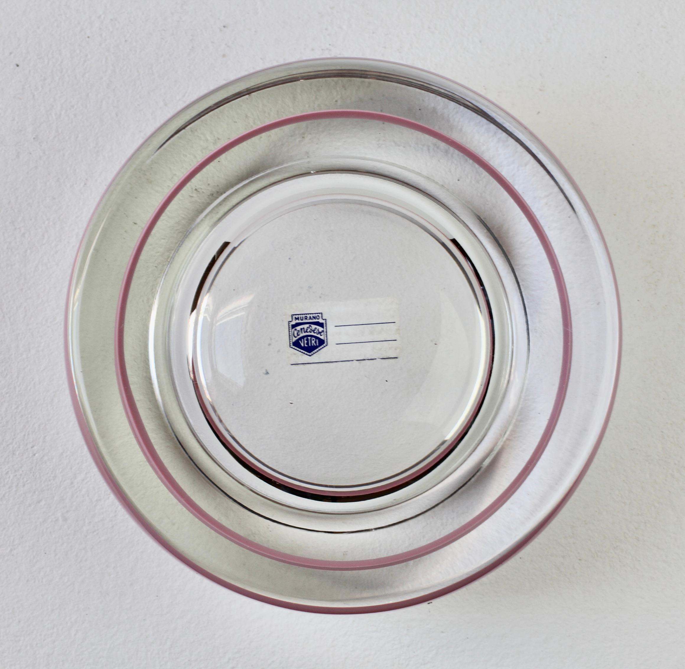 Antonio Da Ros for Cenedese Italian Murano Sommerso Glass Bowl, Dish or Ashtray For Sale 6