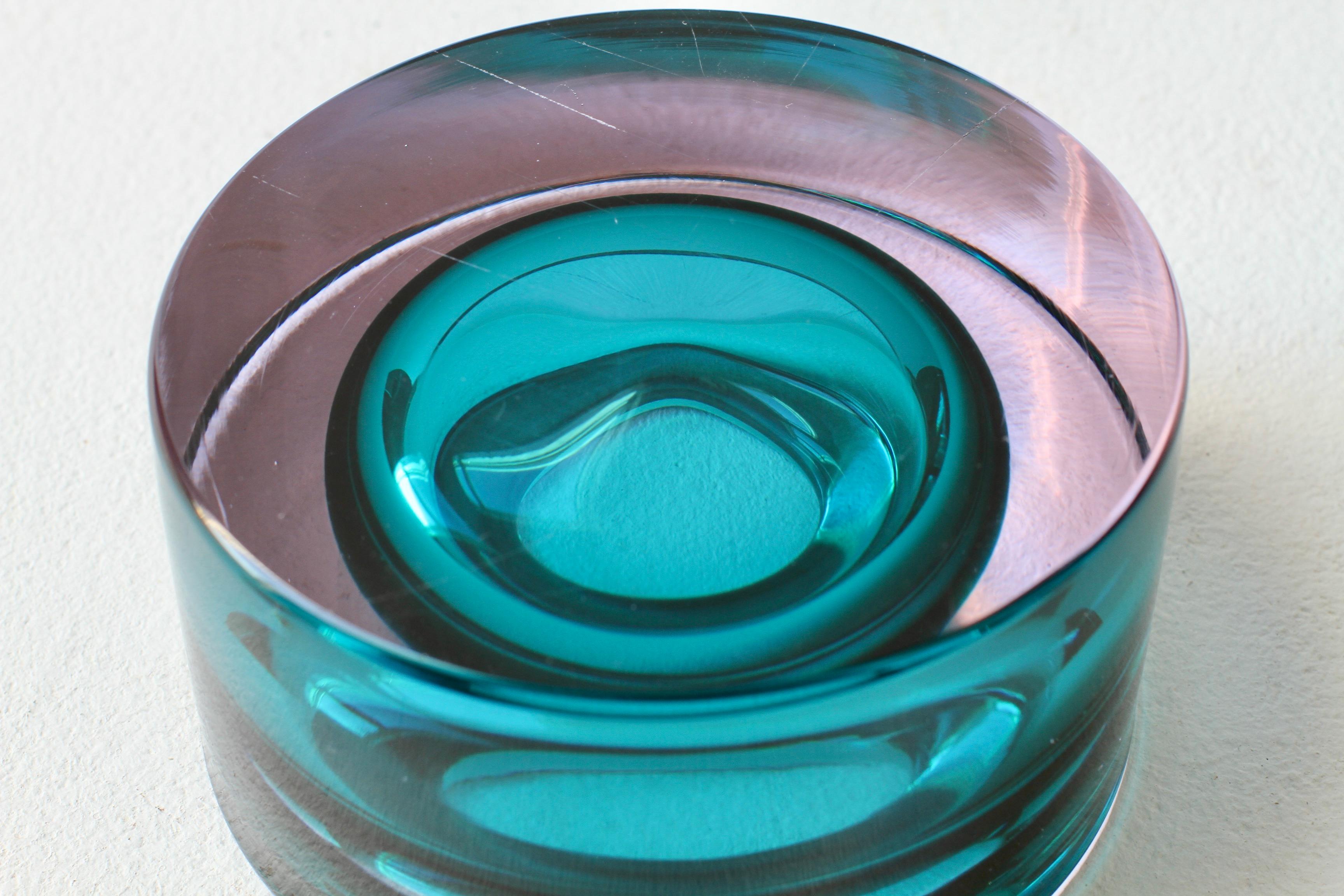 Antonio Da Ros for Cenedese Italian Murano Sommerso Glass Bowl, Dish or Ashtray im Angebot 9
