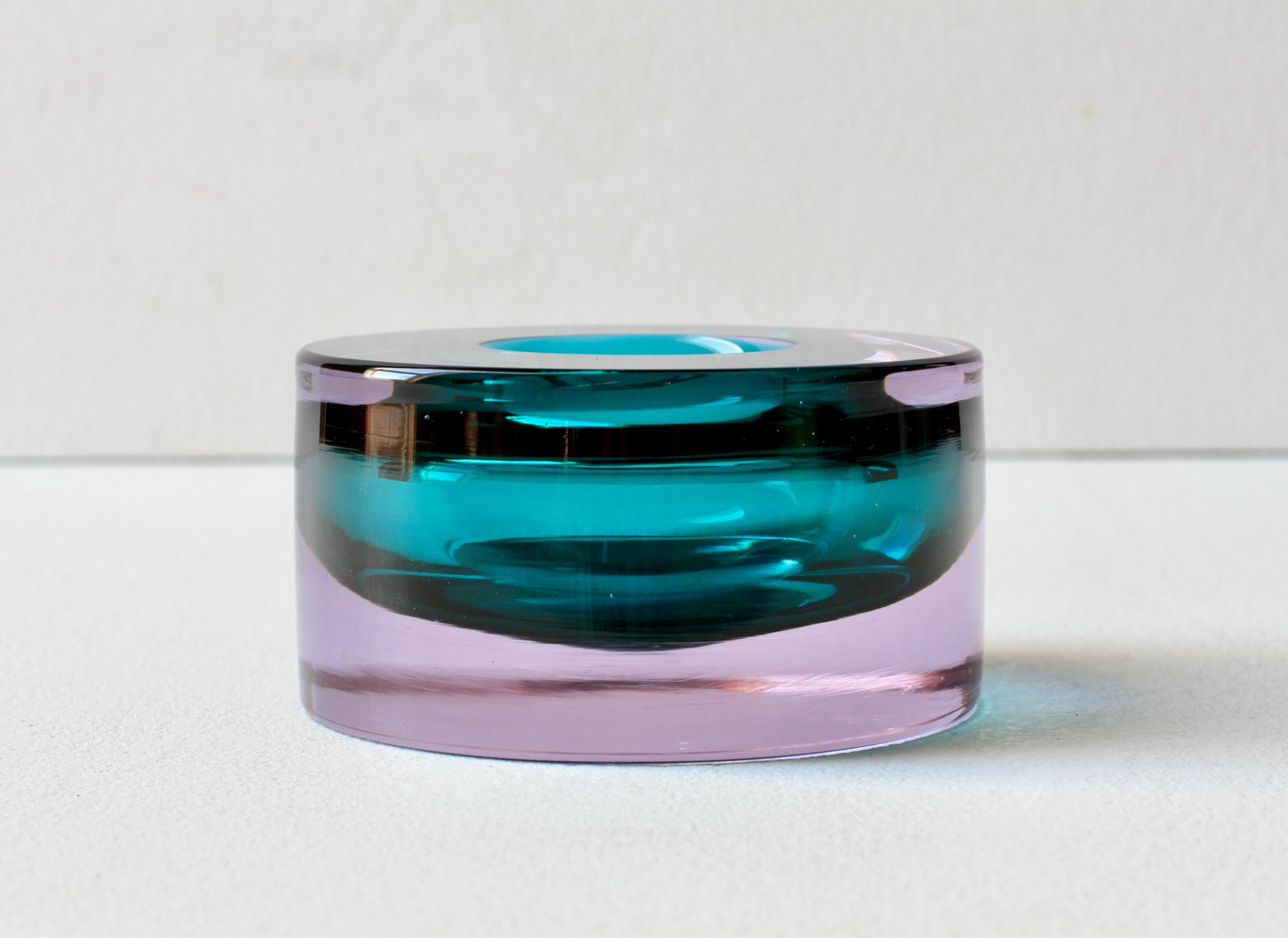 Antonio Da Ros for Cenedese Italian Murano Sommerso Glass Bowl, Dish or Ashtray (Moderne der Mitte des Jahrhunderts) im Angebot