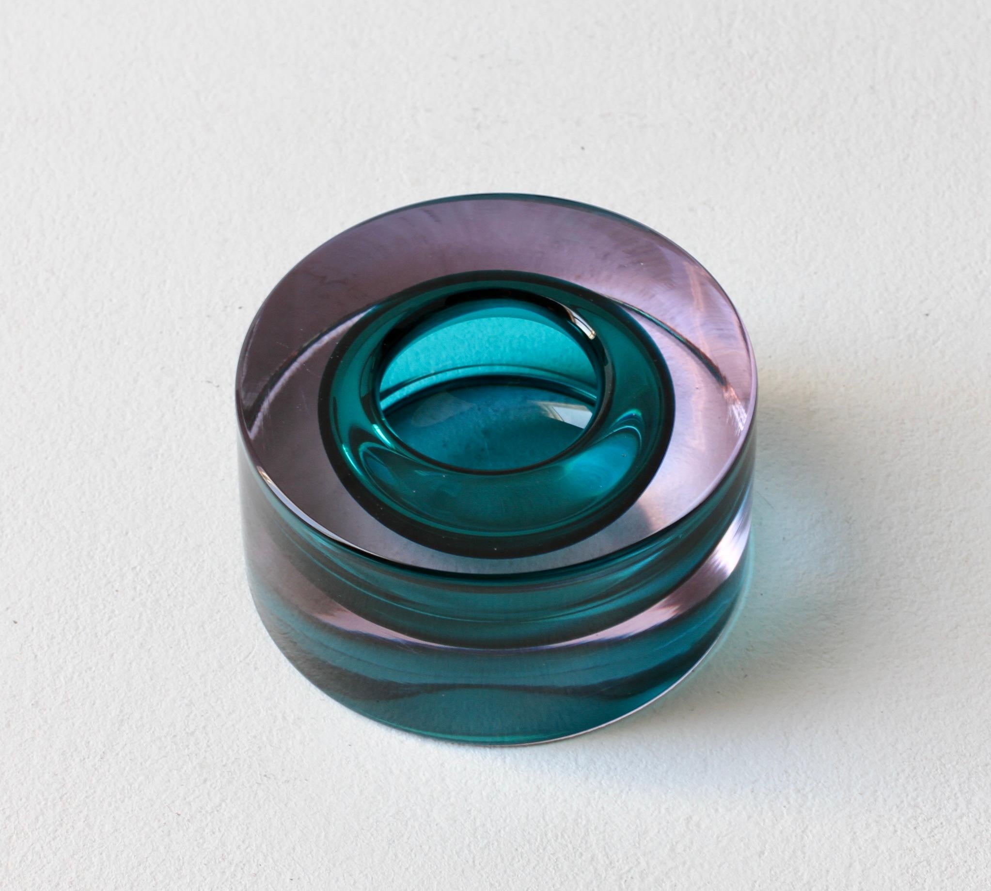 Antonio Da Ros for Cenedese Italian Murano Sommerso Glass Bowl, Dish or Ashtray im Angebot 1