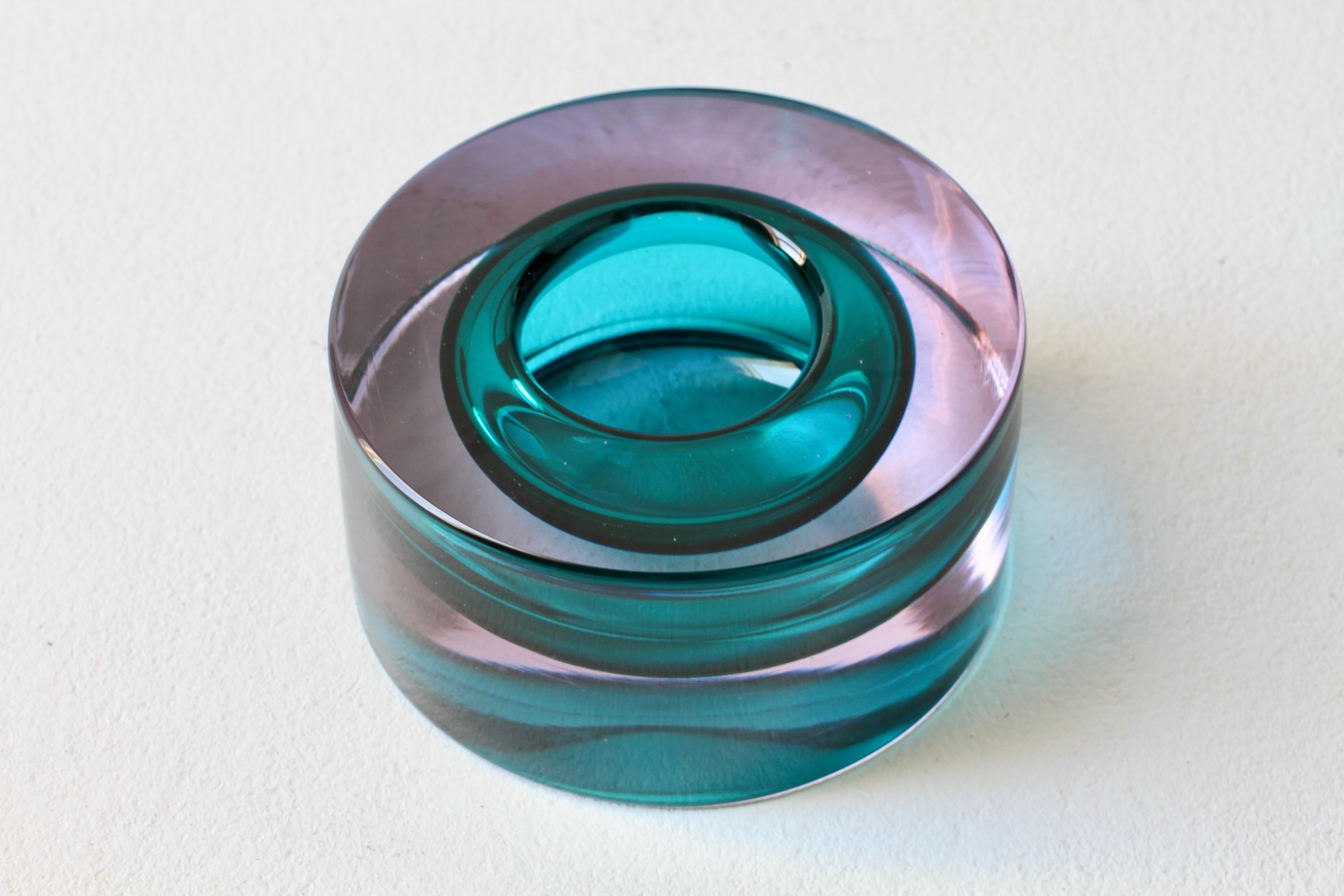 Antonio Da Ros for Cenedese Italian Murano Sommerso Glass Bowl, Dish or Ashtray im Angebot 2