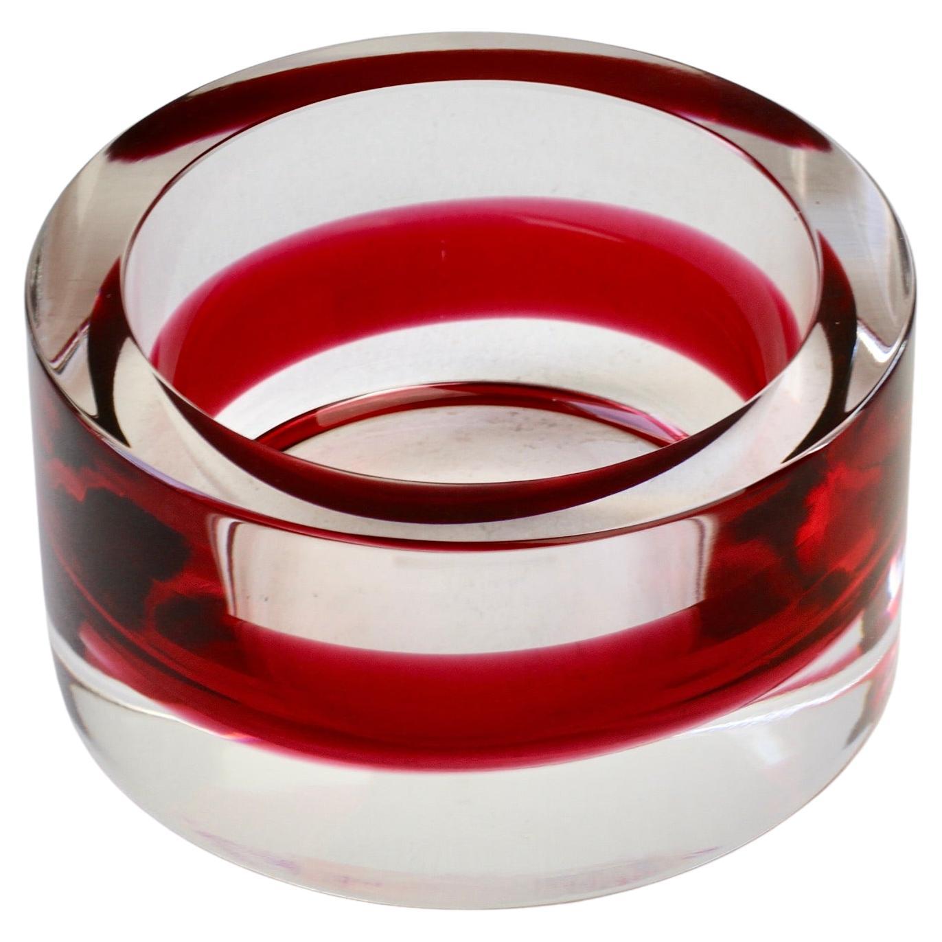 Antonio Da Ros for Cenedese Italian Murano Sommerso Glass Bowl, Dish or Ashtray