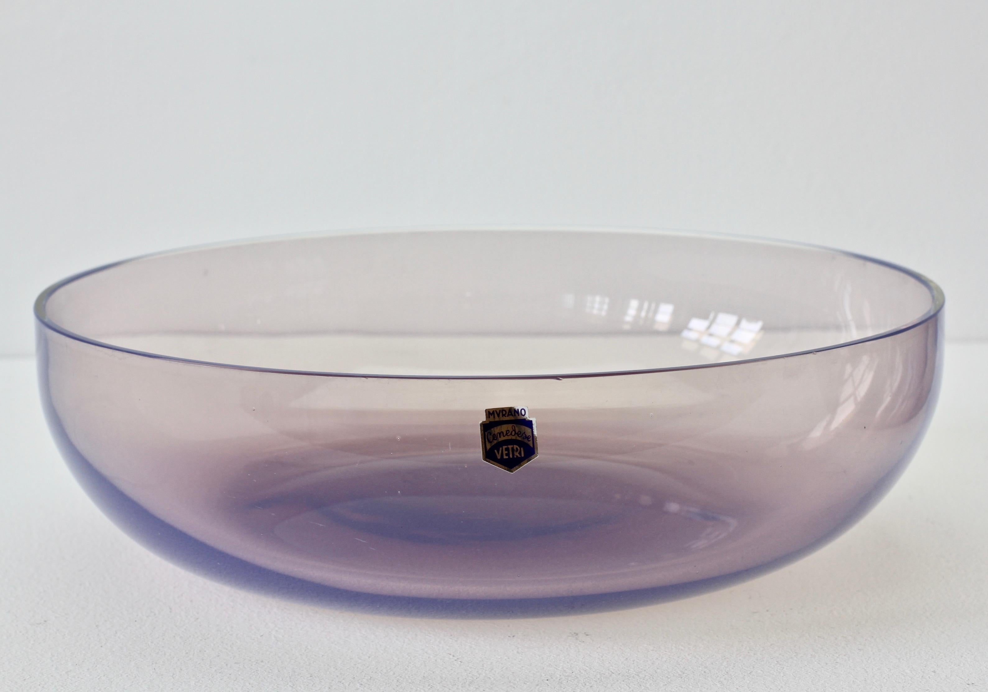 Antonio da Ros for Cenedese Murano Glass Pair of Pink Lilac Coloured Glass Bowls In Good Condition For Sale In Landau an der Isar, Bayern