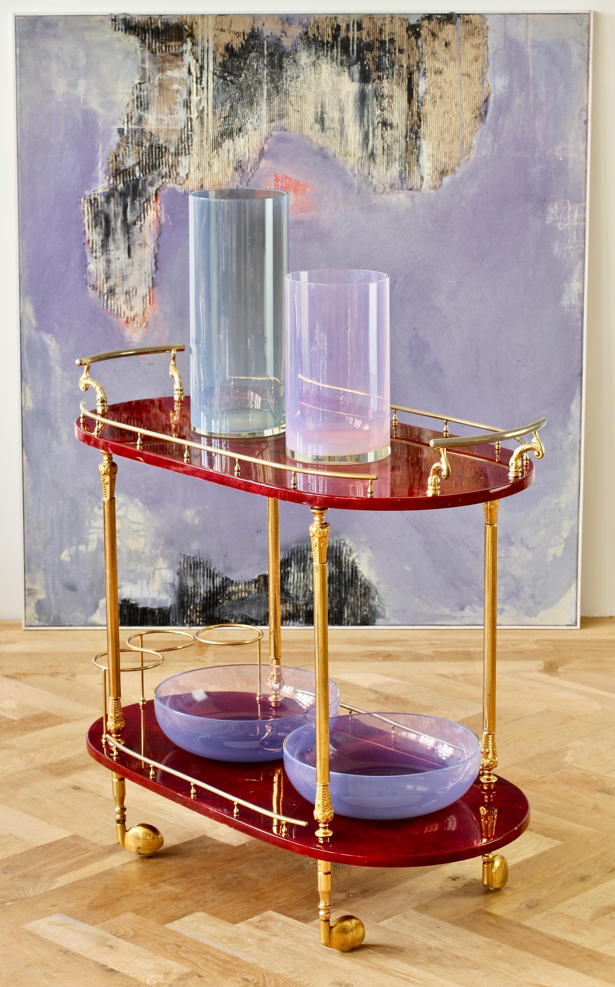 Paar rosa-lila Glasschalen von Antonio da Ros für Cenedese aus Muranoglas im Angebot 3