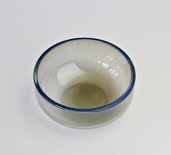 Antonio da Ros for Cenedese Vintage Grey & Blue Murano Glass Bowl or Ashtray