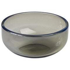 Antonio da Ros for Cenedese Retro Grey & Blue Murano Glass Bowl or Ashtray