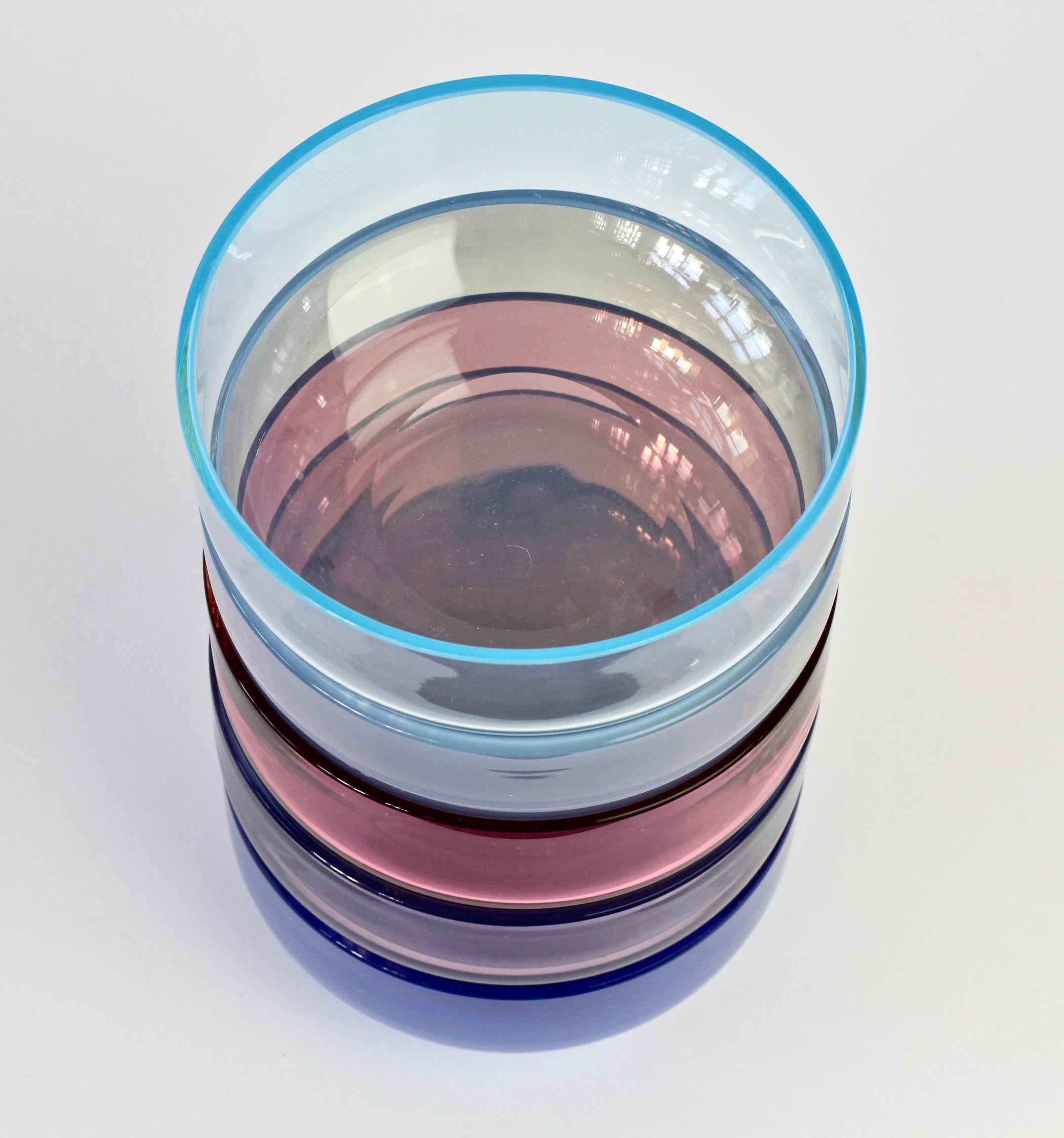 Set von lebhaft farbenfrohen Glasschalen von Antonio da Ros für Cenedese aus Muranoglas im Angebot 8