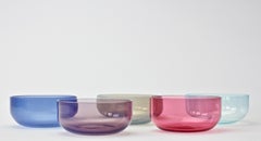 Antonio da Ros for Cenedese Murano Glass Set of Vibrantly Colored Glass Bowls