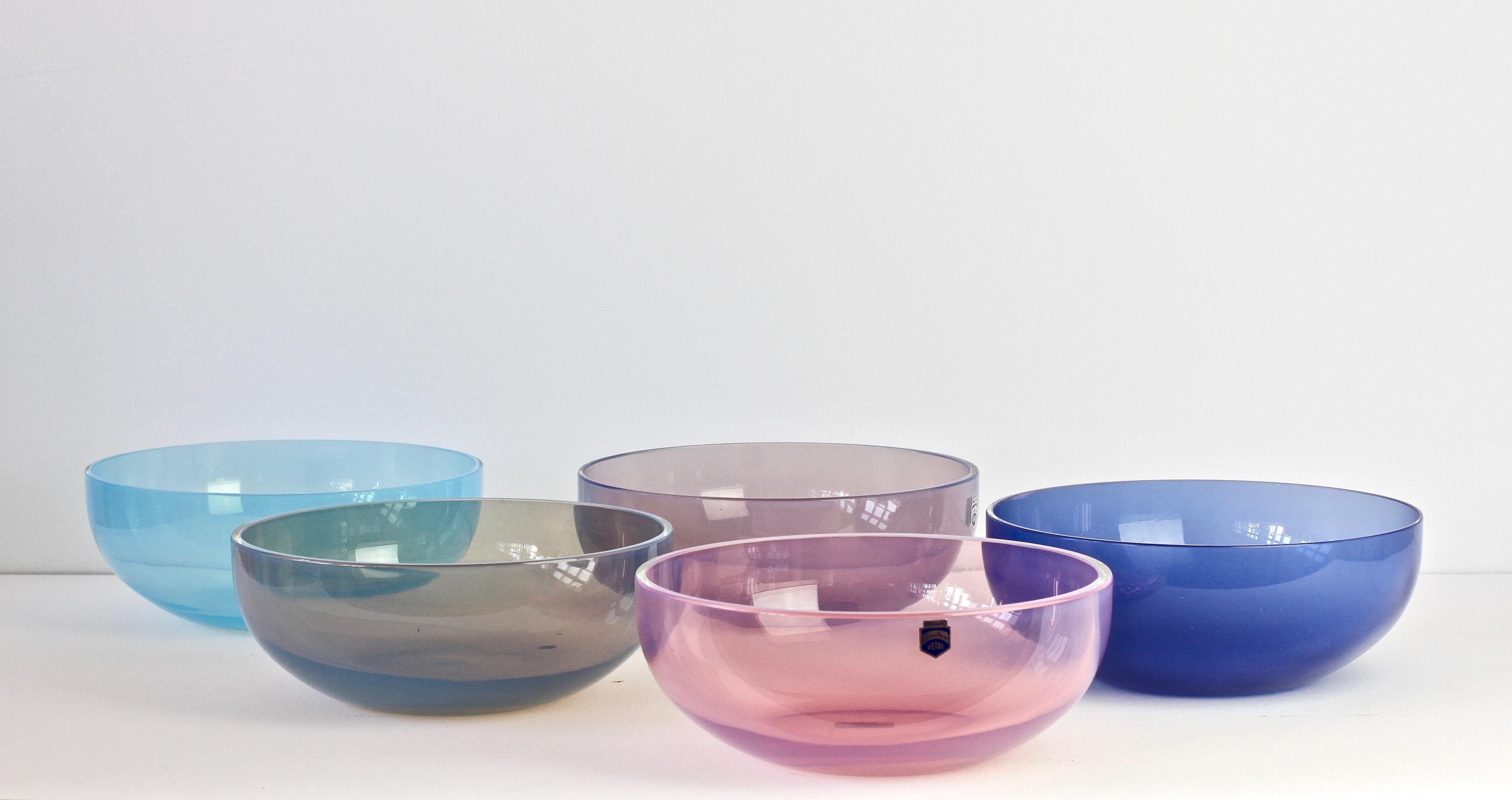 Antonio da Ros für Cenedese Murano Glas Set aus farbenfrohen Glasschalen im Zustand „Gut“ im Angebot in Landau an der Isar, Bayern