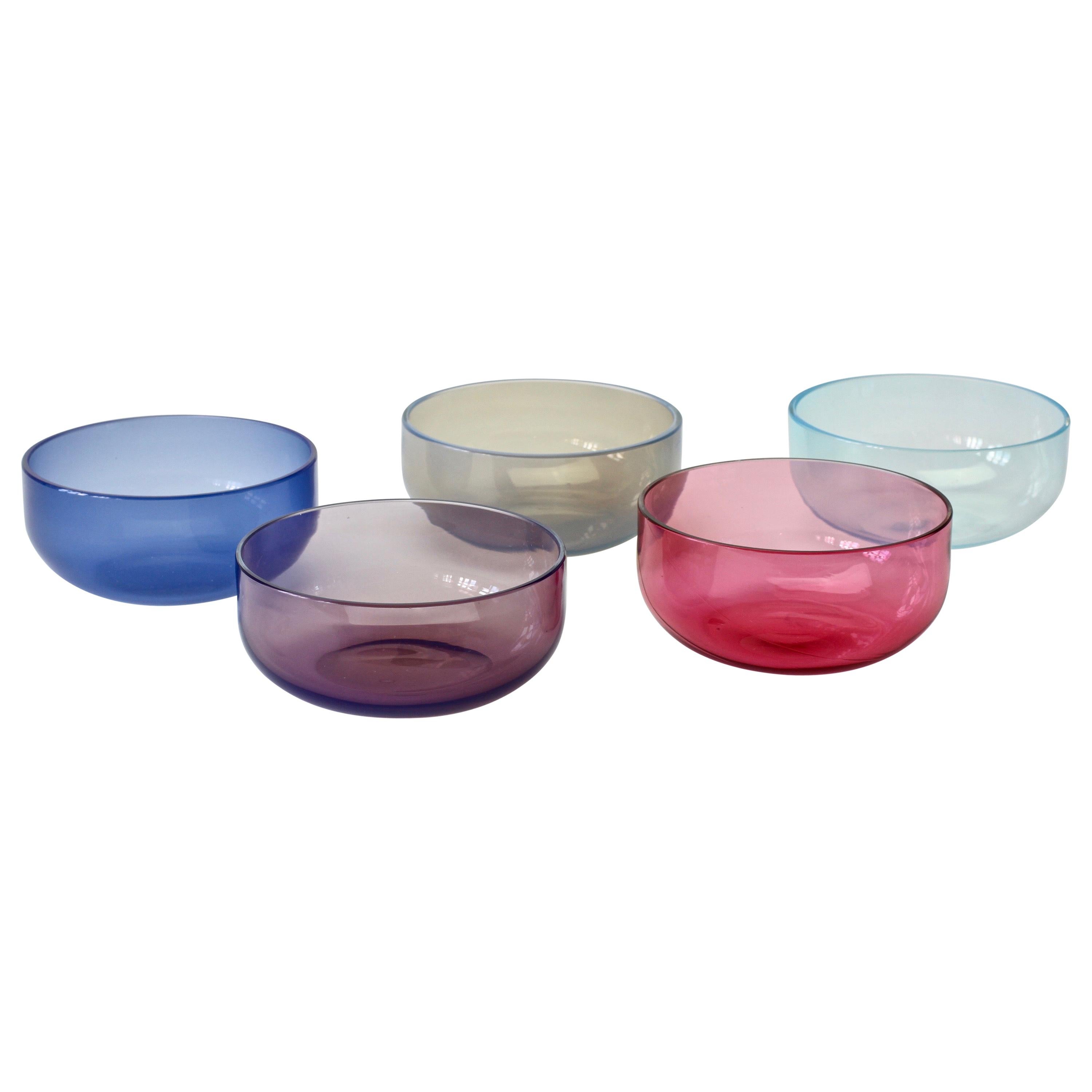 Antonio da Ros for Cenedese Murano Glass Set of Vibrantly Colored Glass Bowls