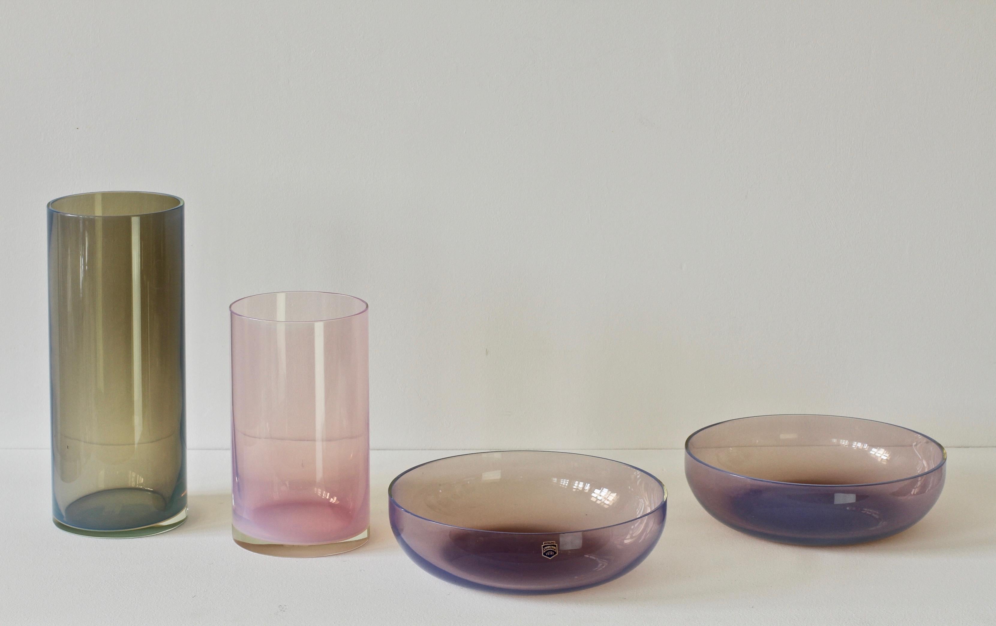 Mid-Century Modern Ensemble de vases en verre de Murano aux couleurs vives d'Antonio da Ros pour Cenedese en vente