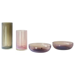Antonio da Ros for Cenedese Murano Glass Set of Vibrantly Colored Vessels