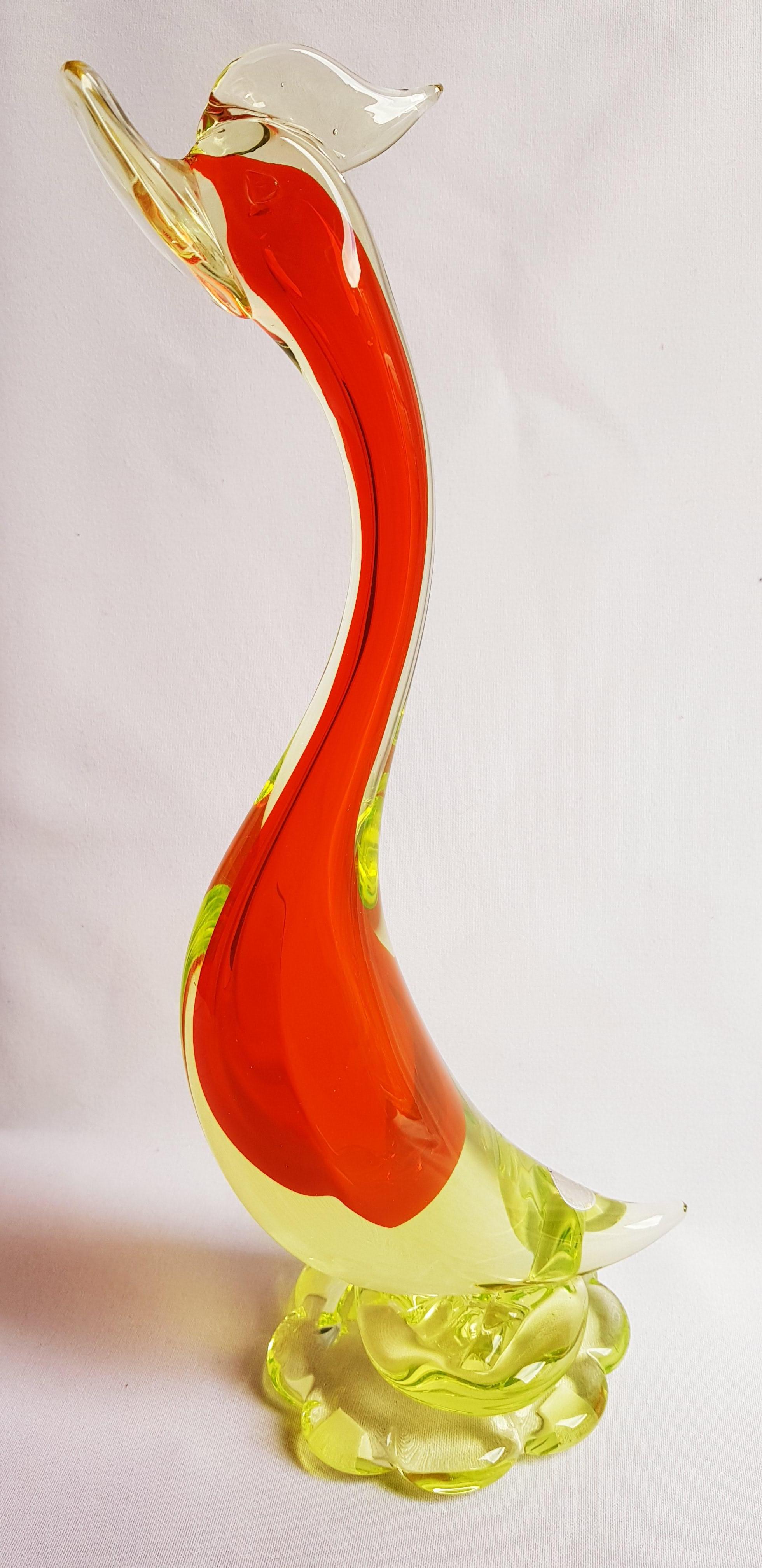 Other Antonio da Ros for Cenedese murano glass somerso uranium bird  For Sale