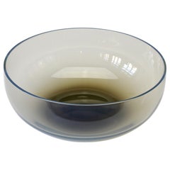 Antonio da Ros for Cenedese 'Smoked' Gray Vintage Murano Glass Bowl or Dish