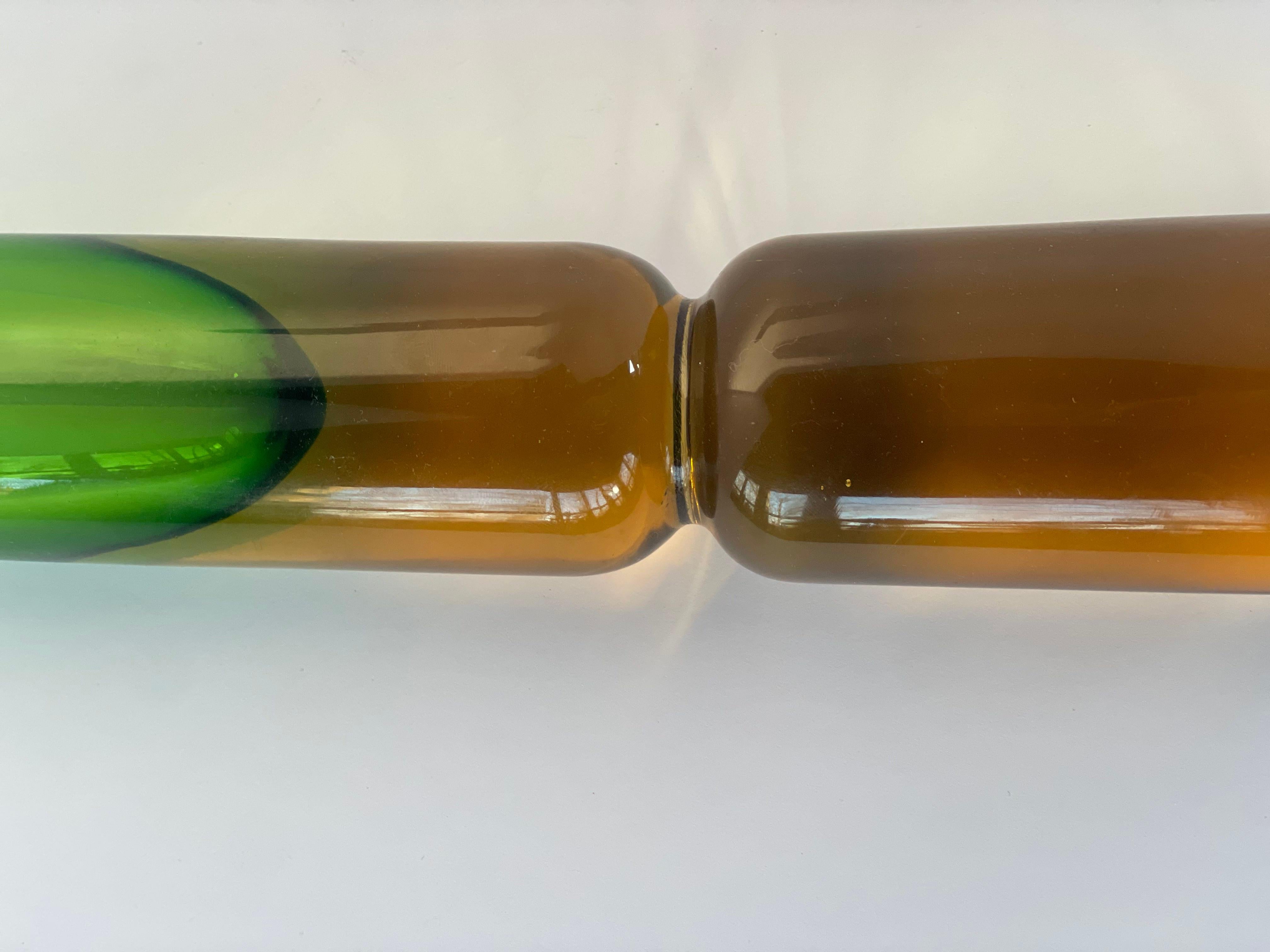 Antonio Da Ros per Cenedese Vaso Sommerso Alto - Greene & Greene & Honeycomb Amber Atomic In condizioni buone in vendita a Palm Beach, FL