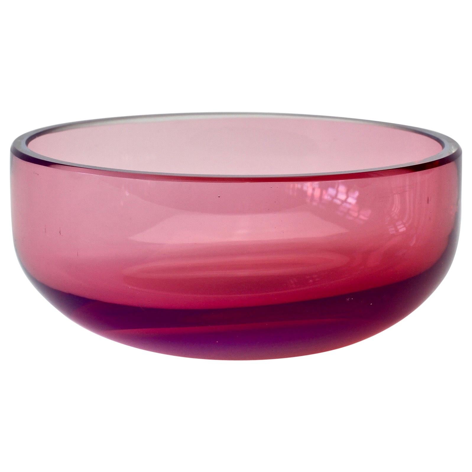 Antonio da Ros for Cenedese Vibrant Pink and Purple Colored Murano Glass Bowl