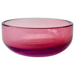 Antonio da Ros for Cenedese Vibrant Pink and Purple Colored Murano Glass Bowl