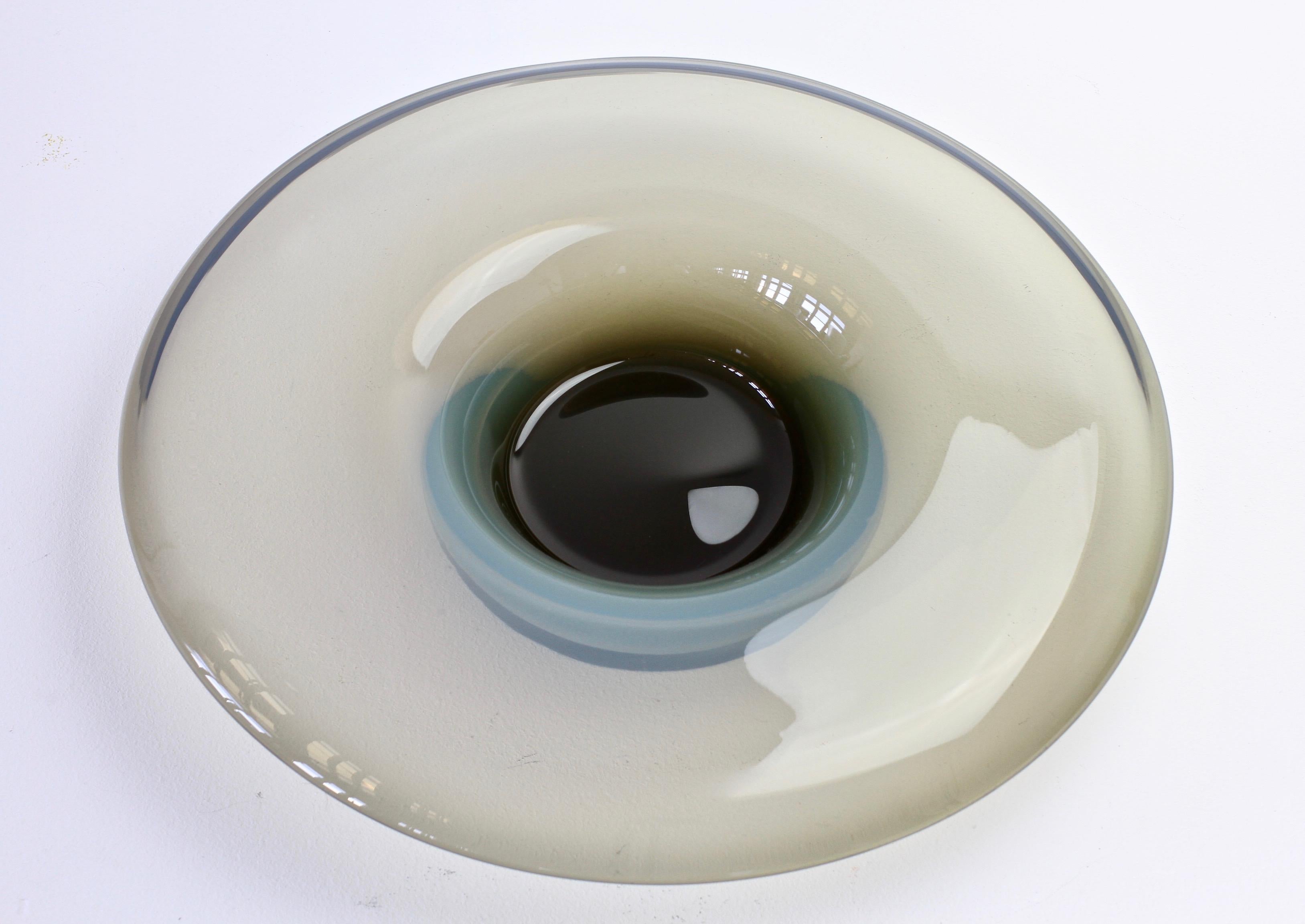 Murano Glass Antonio da Ros for Cenedese Vintage Italian Murano Opaline Glass Serving Bowl For Sale