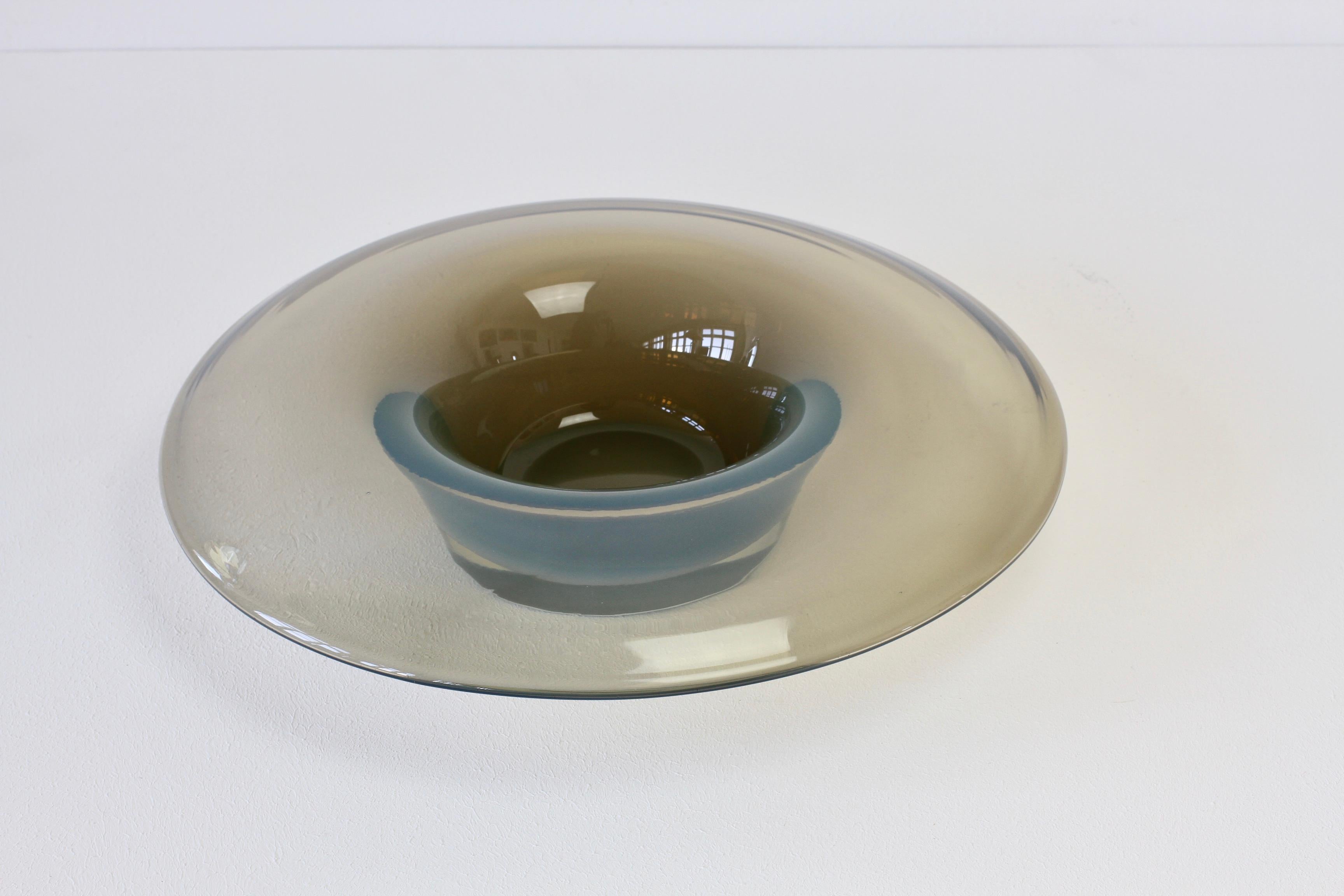 Antonio da Ros for Cenedese Vintage Italian Murano Opaline Glass Serving Bowl 5