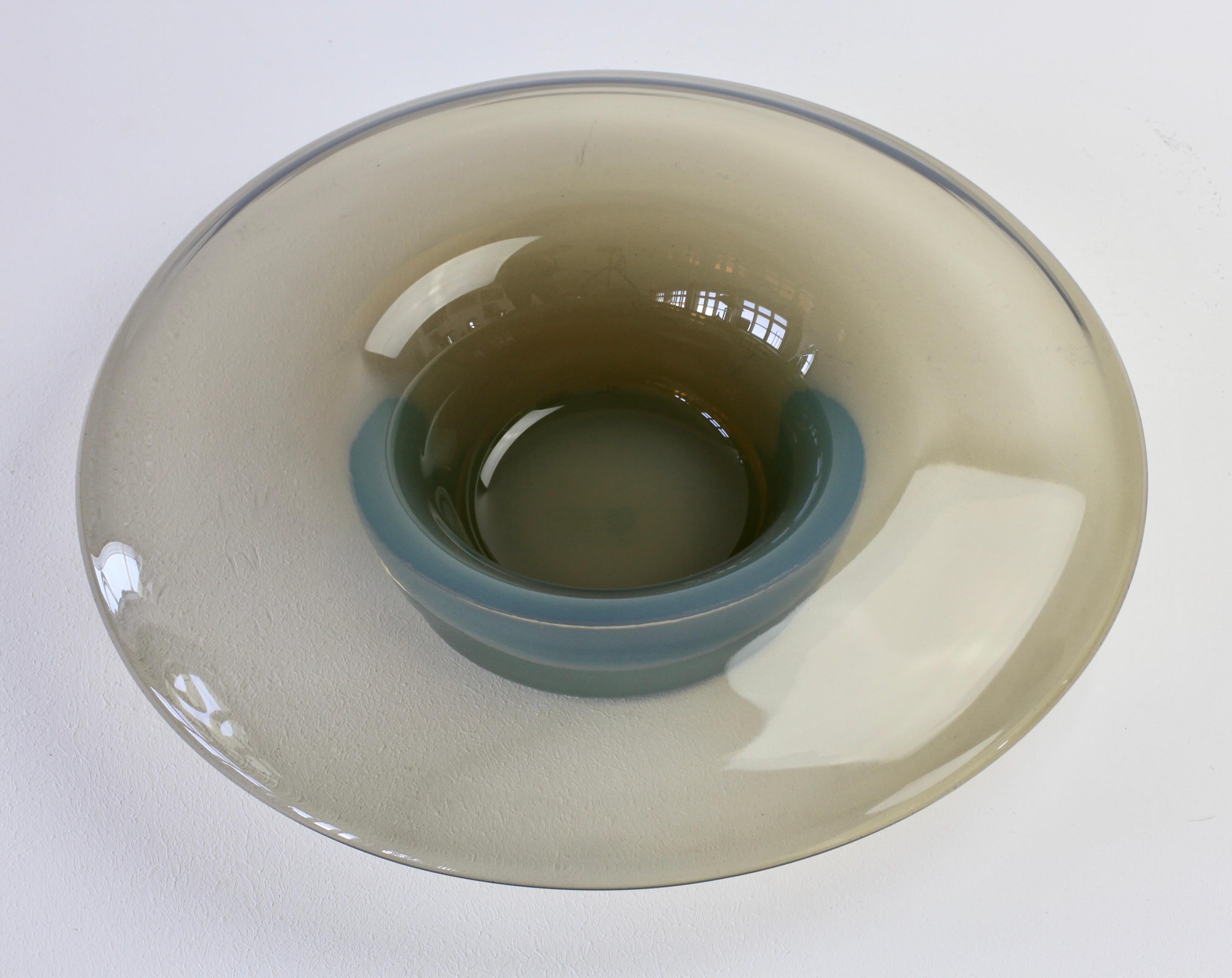 Antonio da Ros for Cenedese Vintage Italian Murano Opaline Glass Serving Bowl 6