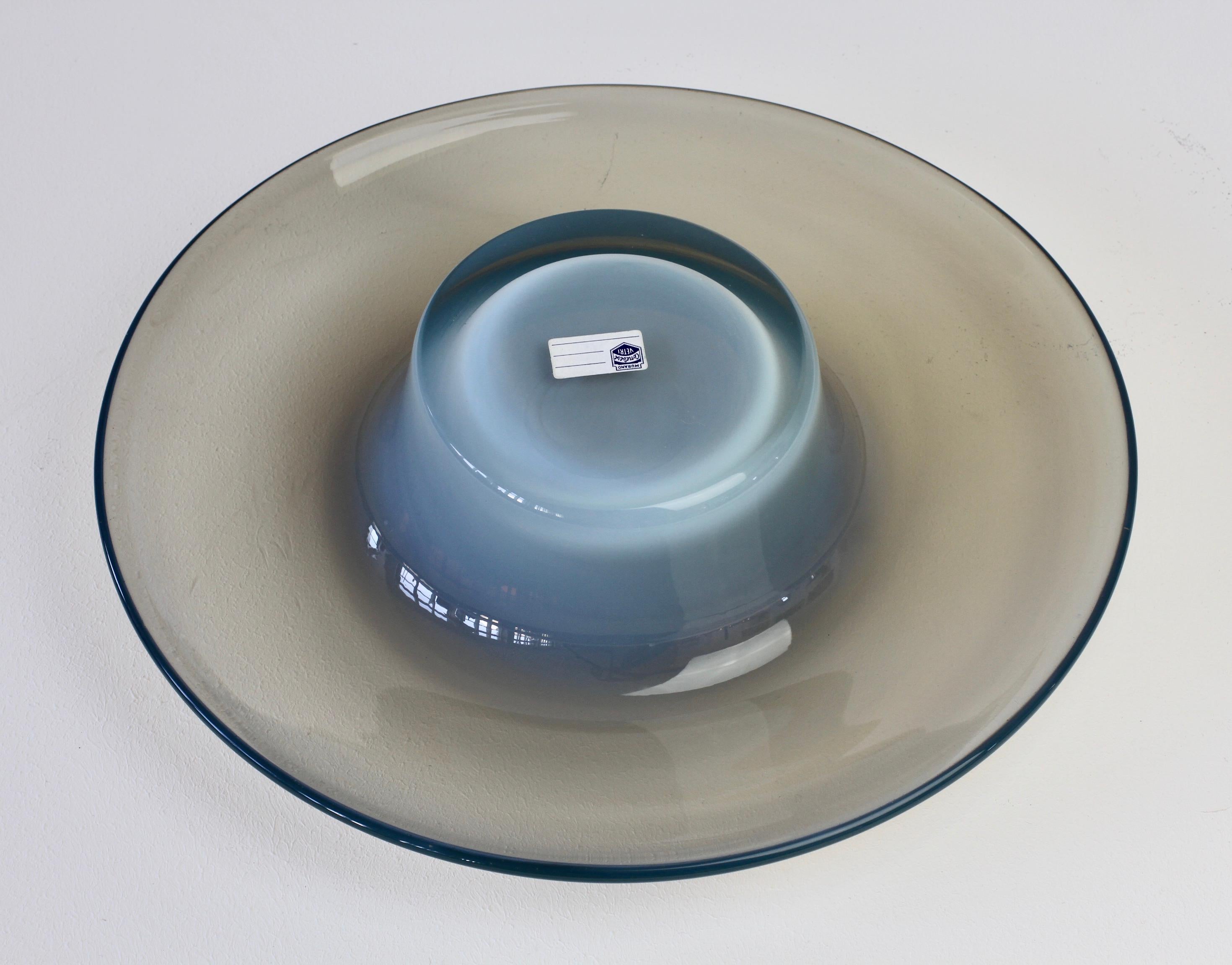 Antonio da Ros for Cenedese Vintage Italian Murano Opaline Glass Serving Bowl 7