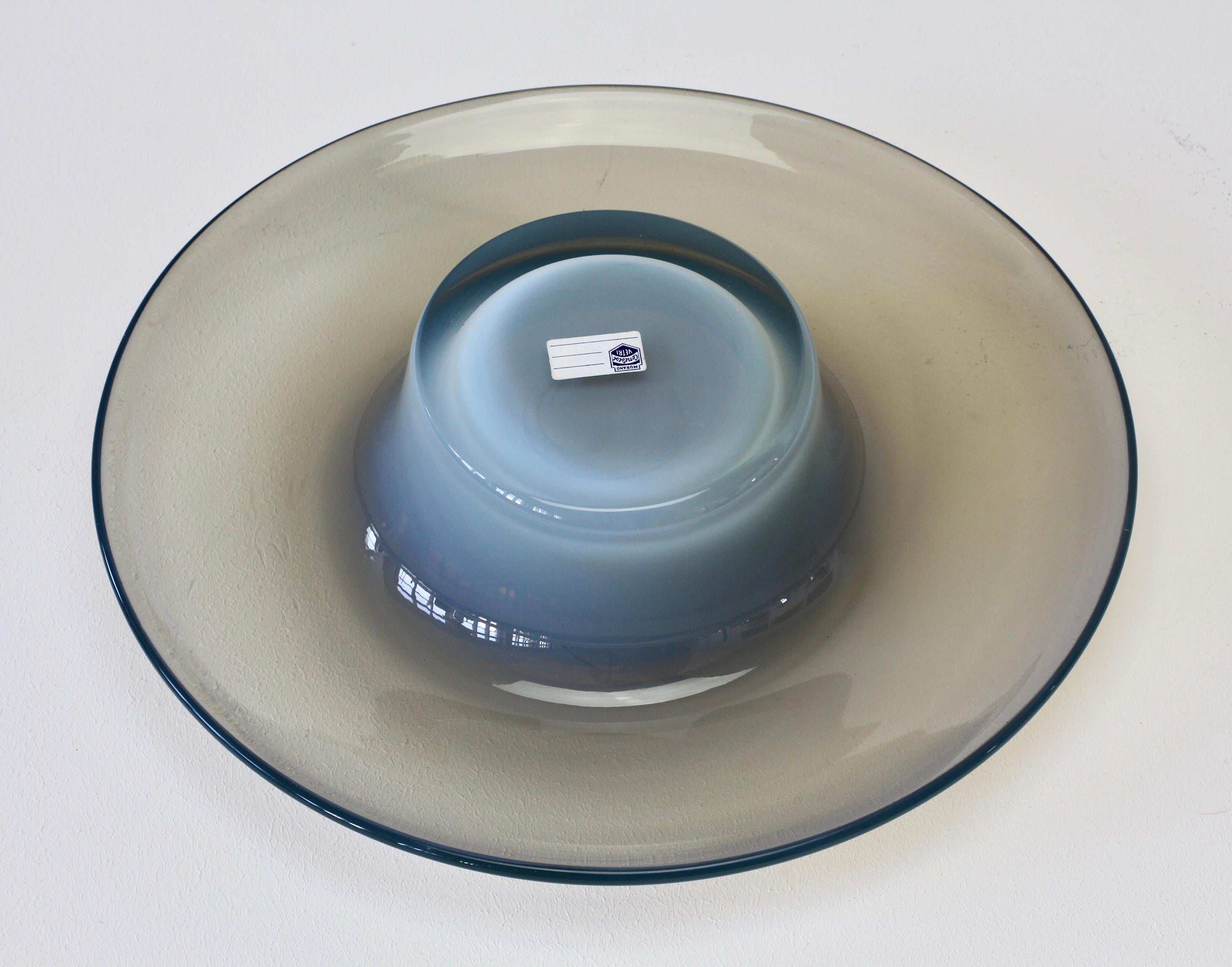 Antonio da Ros for Cenedese Vintage Italian Murano Opaline Glass Serving Bowl 8