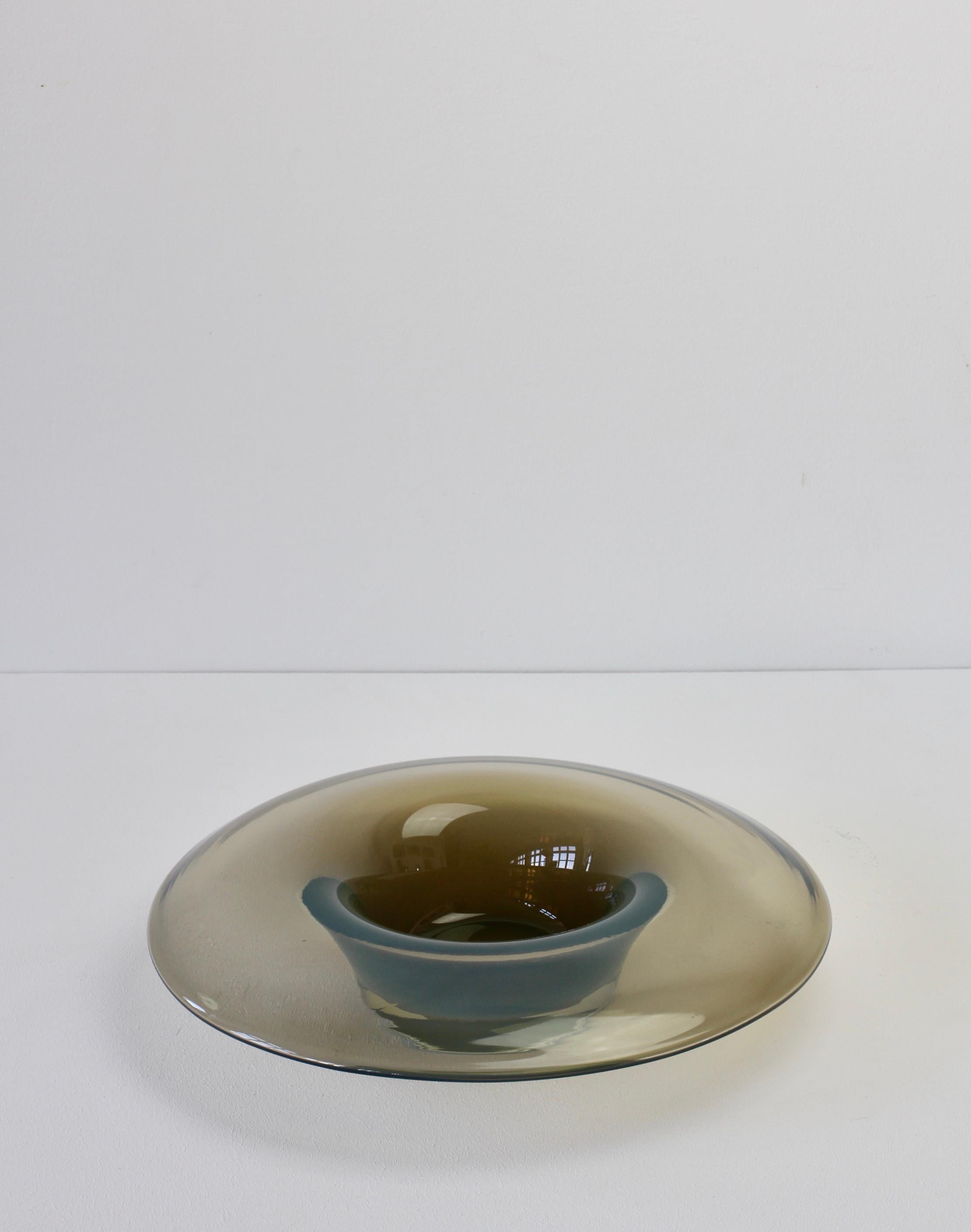 Antonio da Ros for Cenedese Vintage Italian Murano Opaline Glass Serving Bowl 9