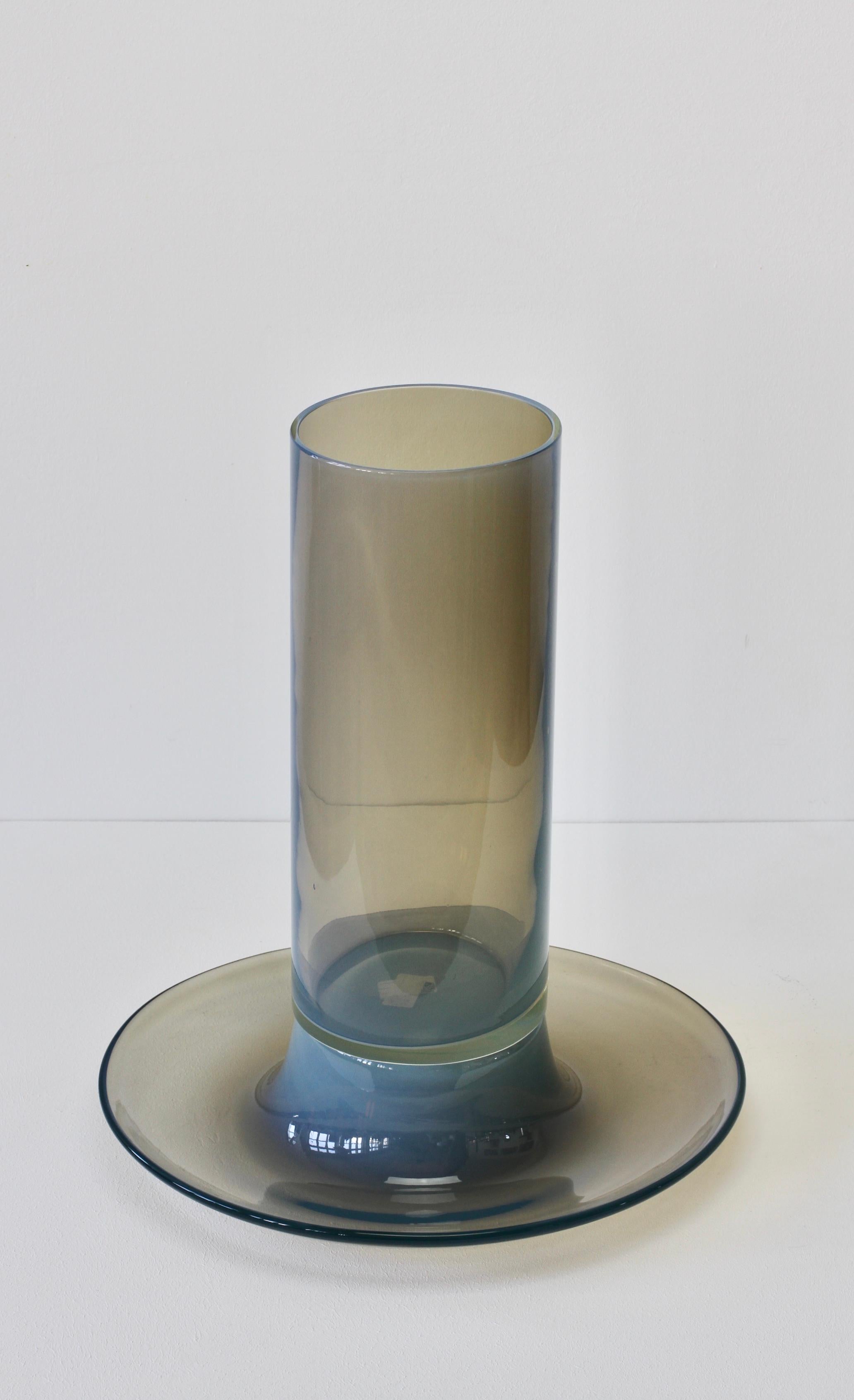 Antonio da Ros for Cenedese Vintage Italian Murano Opaline Glass Serving Bowl 12
