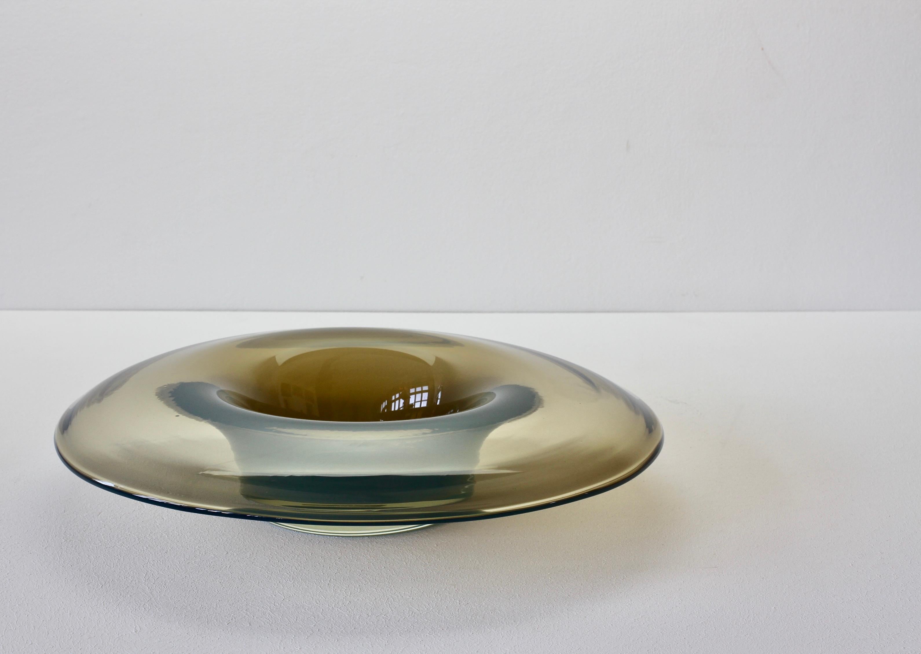 Antonio da Ros for Cenedese Vintage Italian Murano Opaline Glass Serving Bowl 2