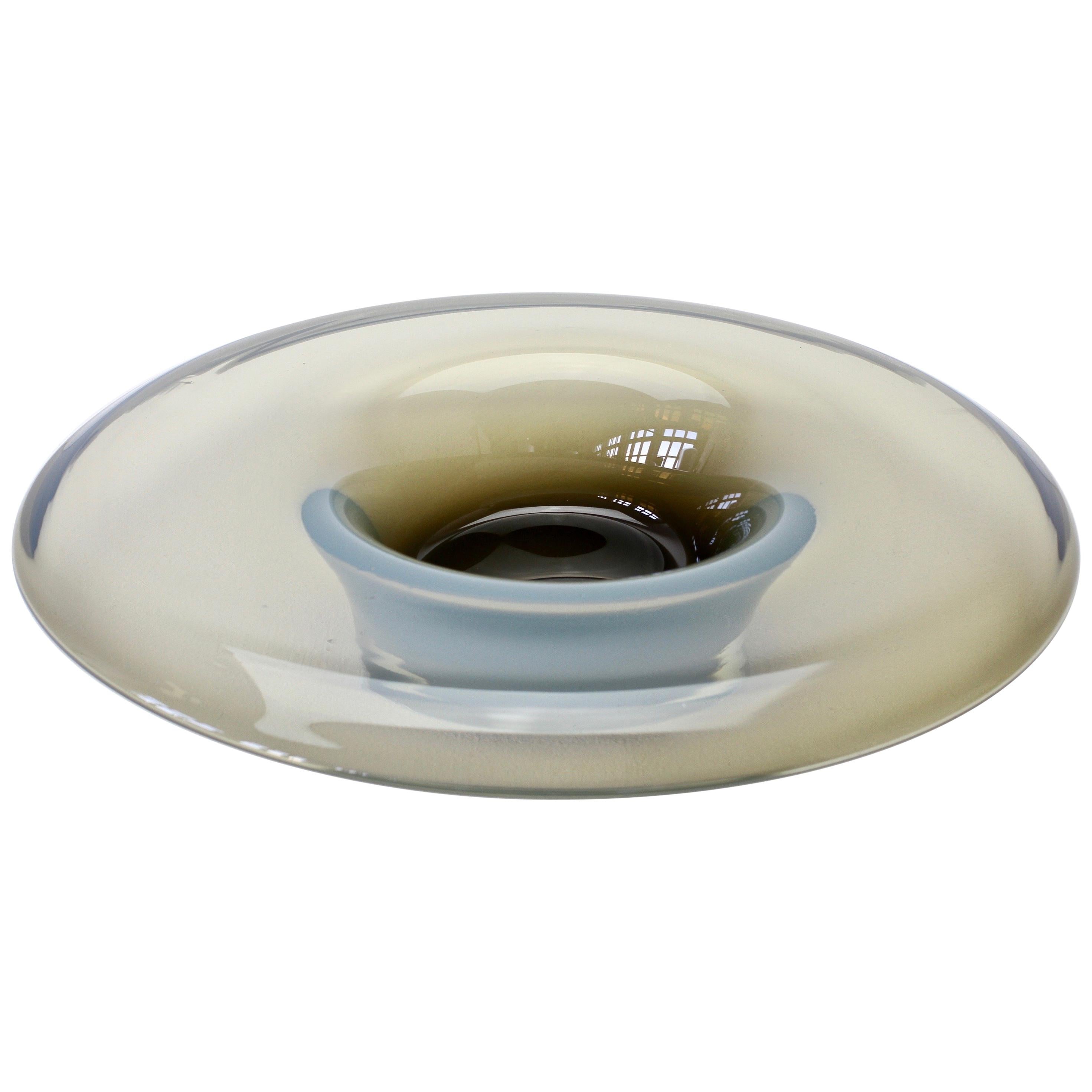 Antonio da Ros for Cenedese Vintage Italian Murano Opaline Glass Serving Bowl
