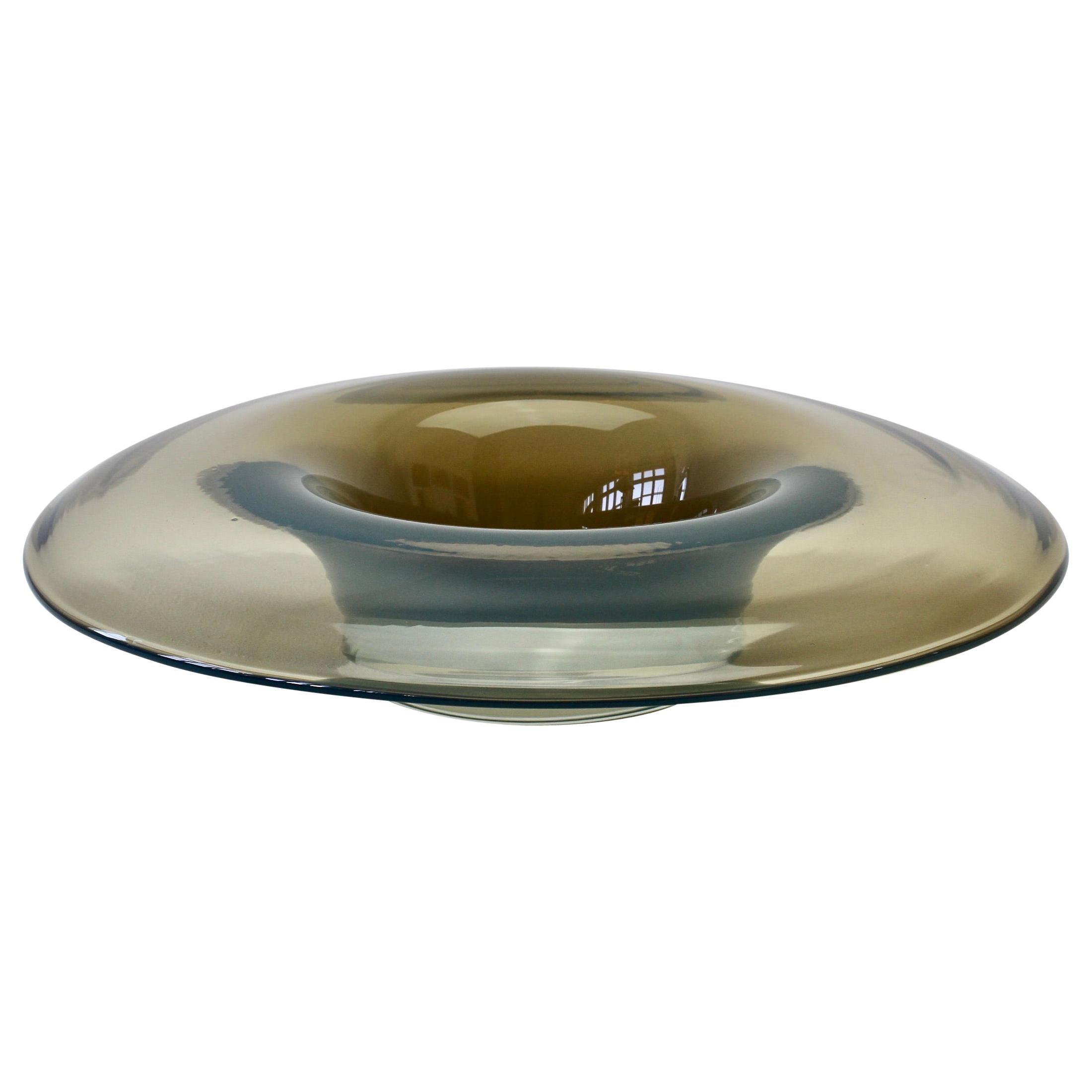Antonio da Ros for Cenedese Vintage Italian Murano Opaline Glass Serving Bowl