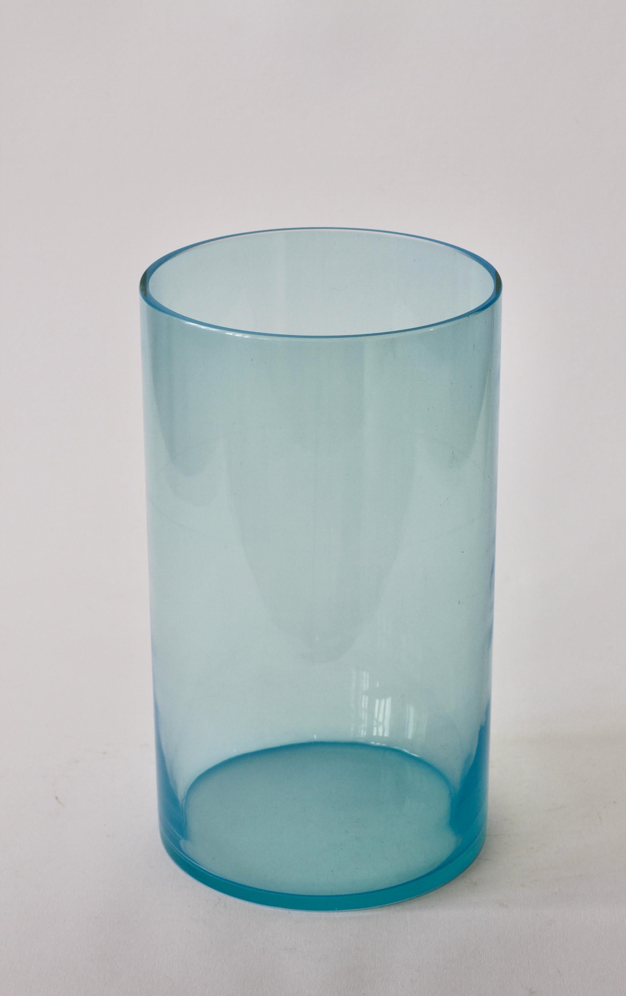 Mid-Century Modern Antonio da Ros for Cenedese Vintage Vibrant Light Blue Colored Murano Glass Vase