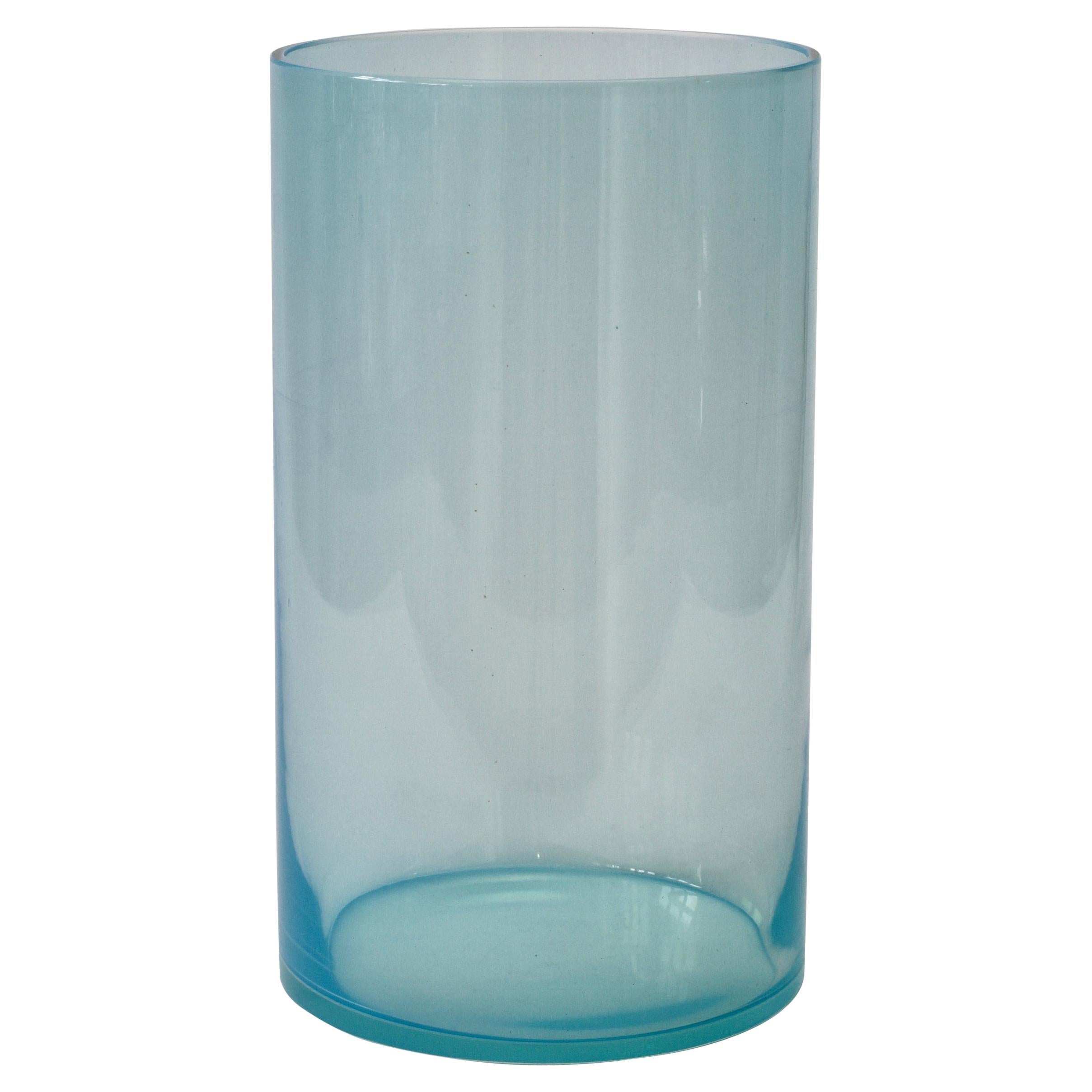 Antonio da Ros for Cenedese Vintage Vibrant Light Blue Colored Murano Glass Vase