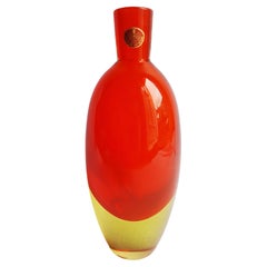 Antonio da Ros for Seguso vetri D'arte Murano Glass Uranium Somerso Vase