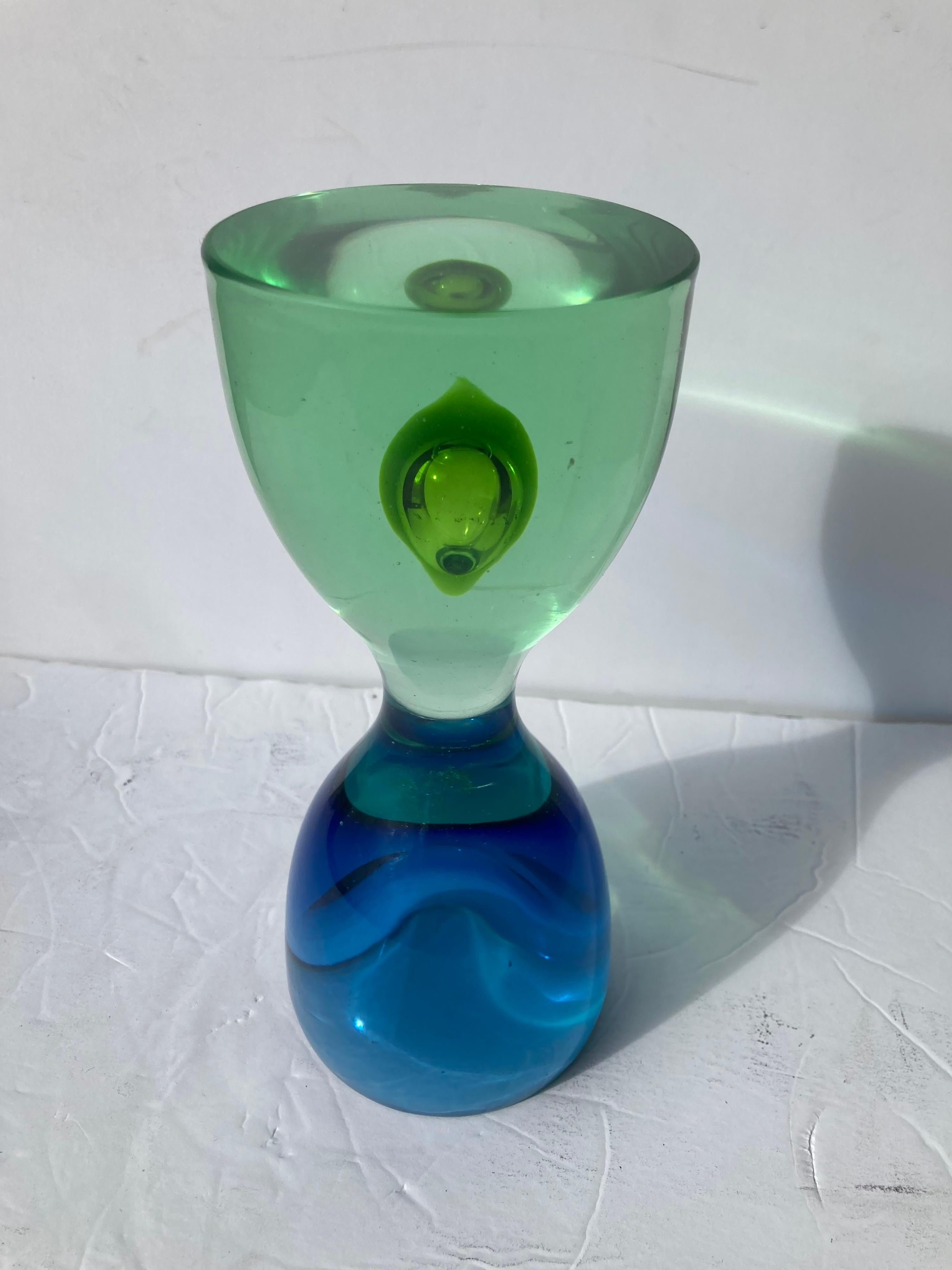 Beautiful sommerso glass with a very traditional bubble design by Antonio da Ros.