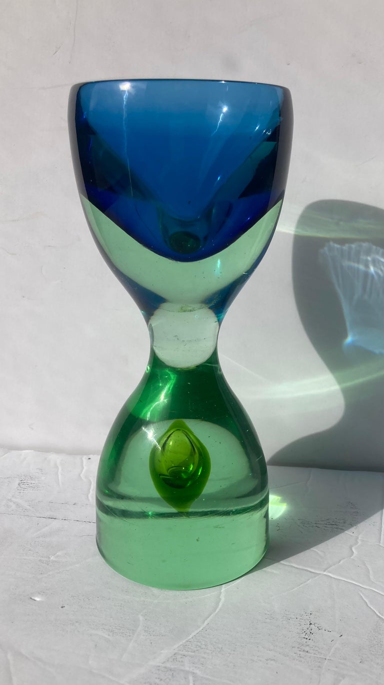 Italian Antonio da Ros Murano Glass Sommerso Vase for Cenedese For Sale