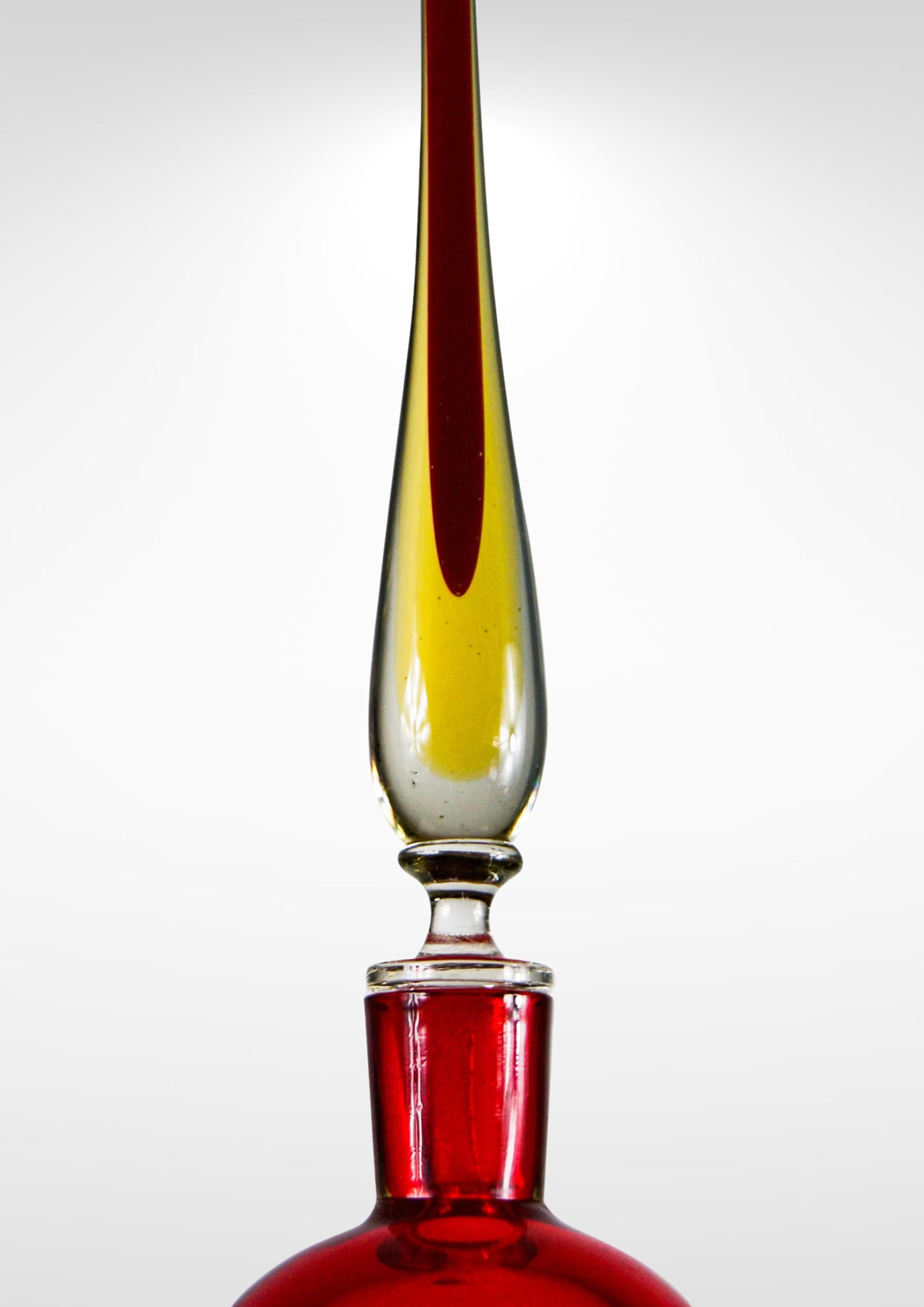 Antonio da Ros Decantador alto con tapón de cristal de Murano Sommerso en venta 3